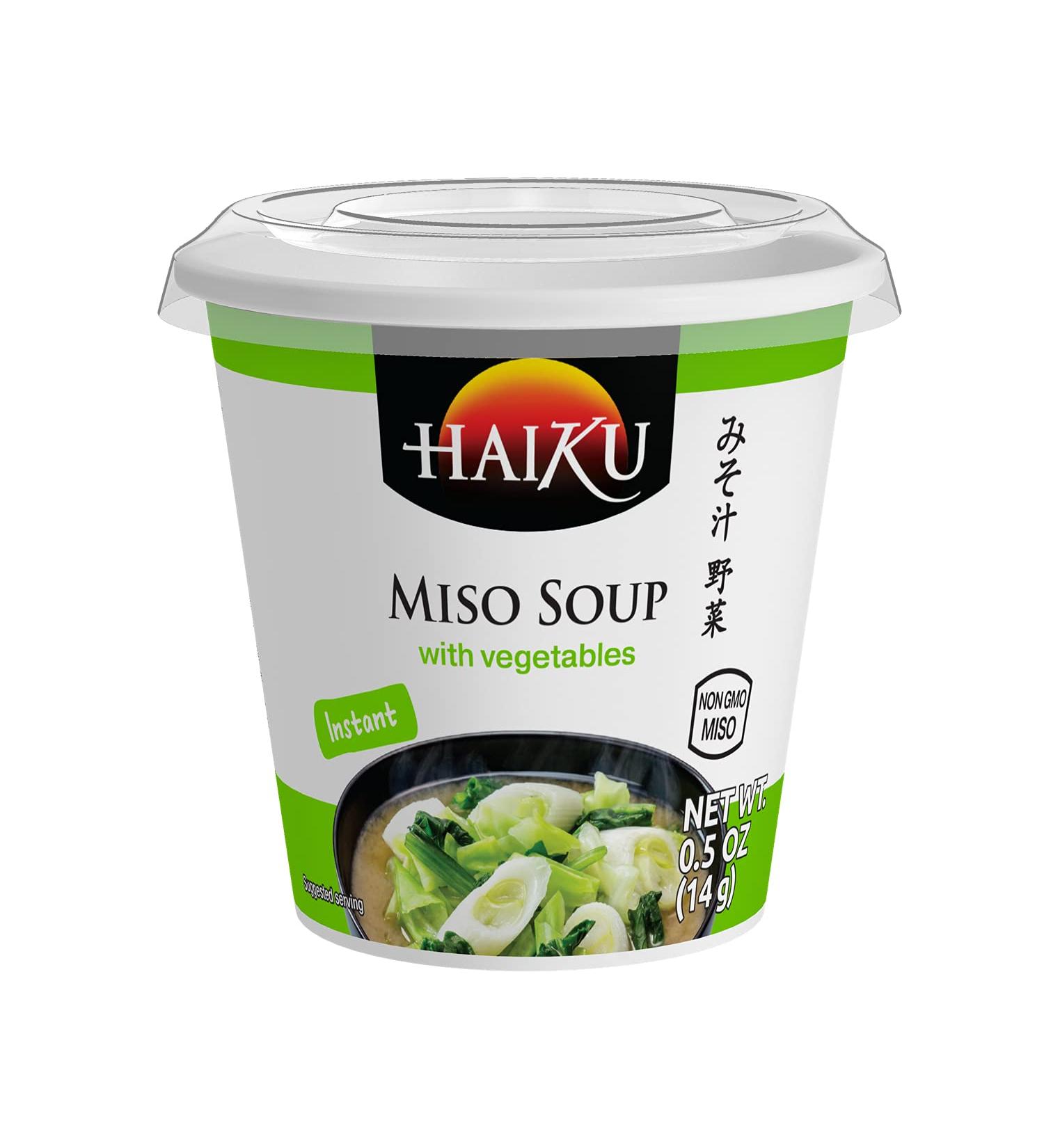 Miso Soup with Vegetables Haiku Instant Soup Cup Authentic Japanese Ingredients 14g - Buy Online on GoSupps.com