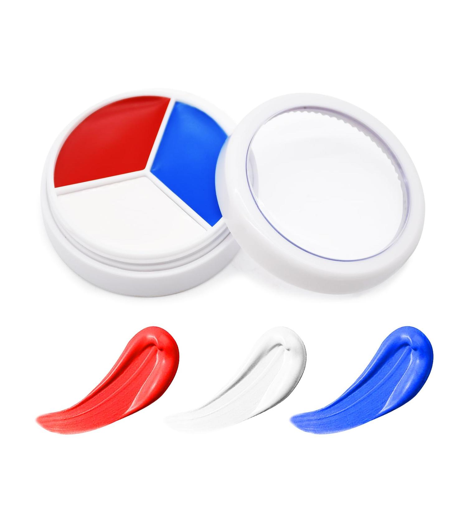 Red White Blue Face Paint - 12g Patriotic Stripe Stick for 4th of July Halloween & Sports Events | USA Flag Makeup - Buy Online on GoSupps.com