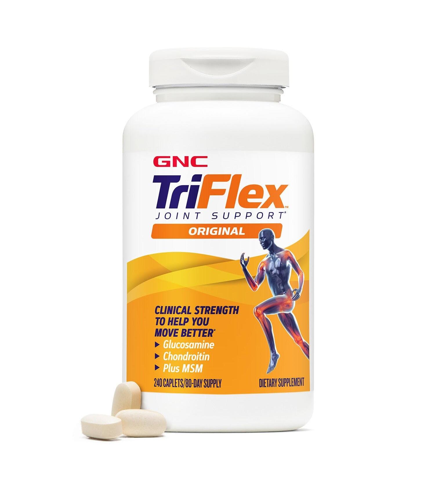 GNC TriFlex Joint Bone & Cartilage Health Supplement Clinical Strength Glucosamine & Chondroitin MSM Supports Mobility Flexibility & Comfort 240 Caplets - Buy Online on GoSupps.com