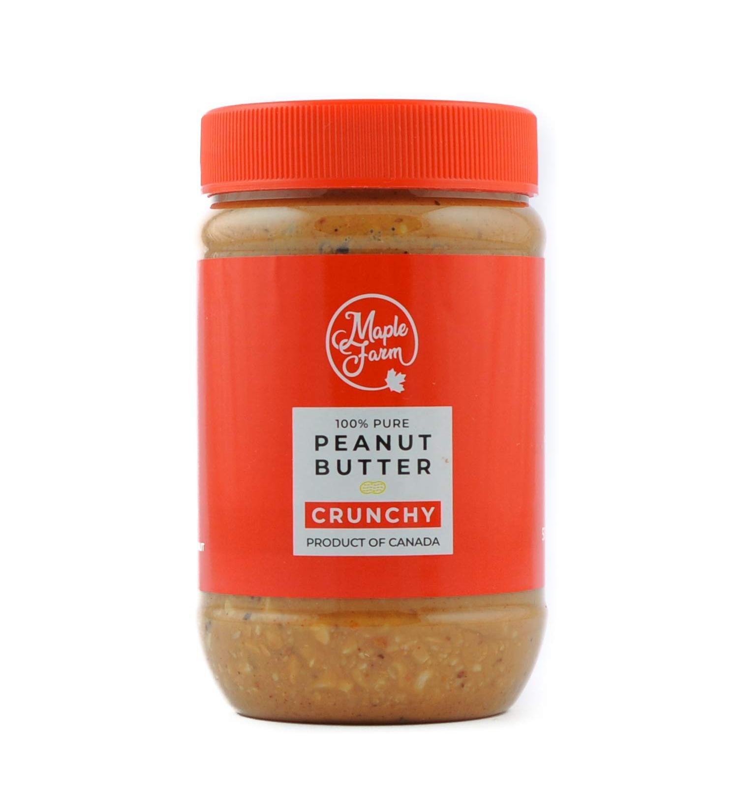 MapleFarm - 100% Pure Crispy Peanut Butter 1 x 500g - Protein and Natural Cream - Crunchy peanut butter - Buy Online on GoSupps.com