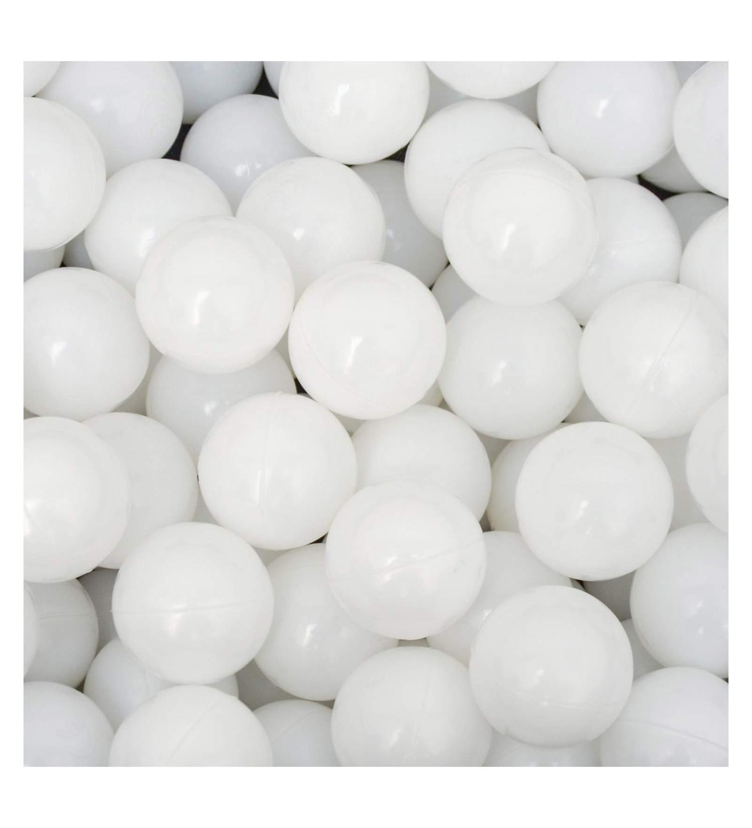 LittleTom 50 Plastic Baby Balls - 5.5cm Ball Pit Play Balls for Kids - White | International Shipping Available - Buy Online on GoSupps.com