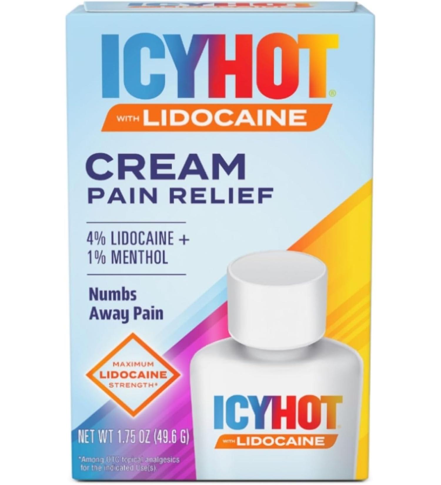 Icy Hot Max Strength Pain Relief Cream with Lidocaine & Menthol 2.7oz - New Packaging - Buy Online on GoSupps.com
