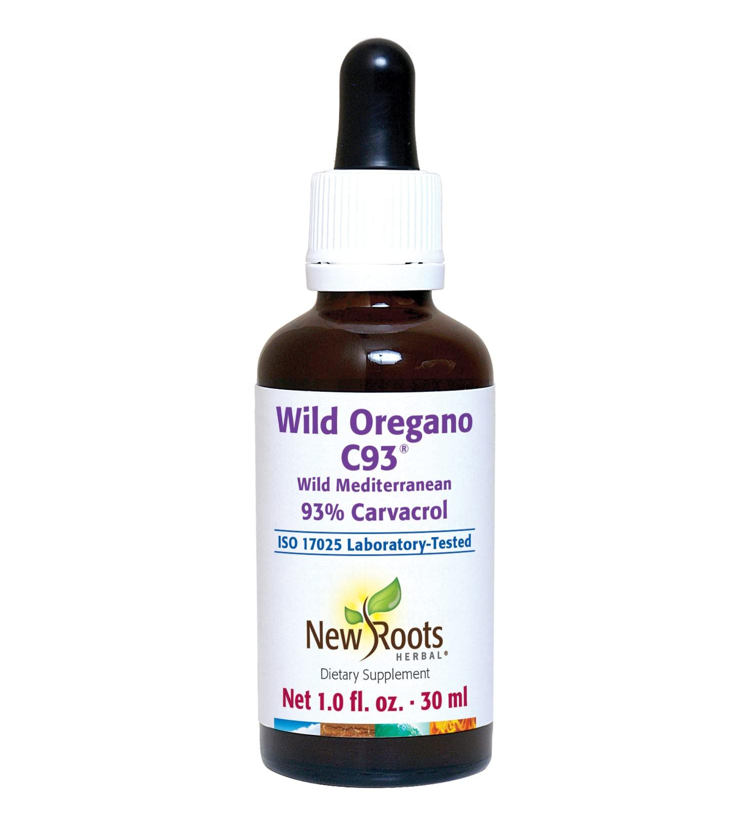 NEW ROOTS HERBAL Wild Oregano C93 Liquid - 30ml | Highest Carvacrol Concentration | Immune Defense | Mediterranean Source | Organic, Non-GMO, Vegan, Gluten-Free | Alcohol-Free | 1 Fl Oz - Buy Online on GoSupps.com