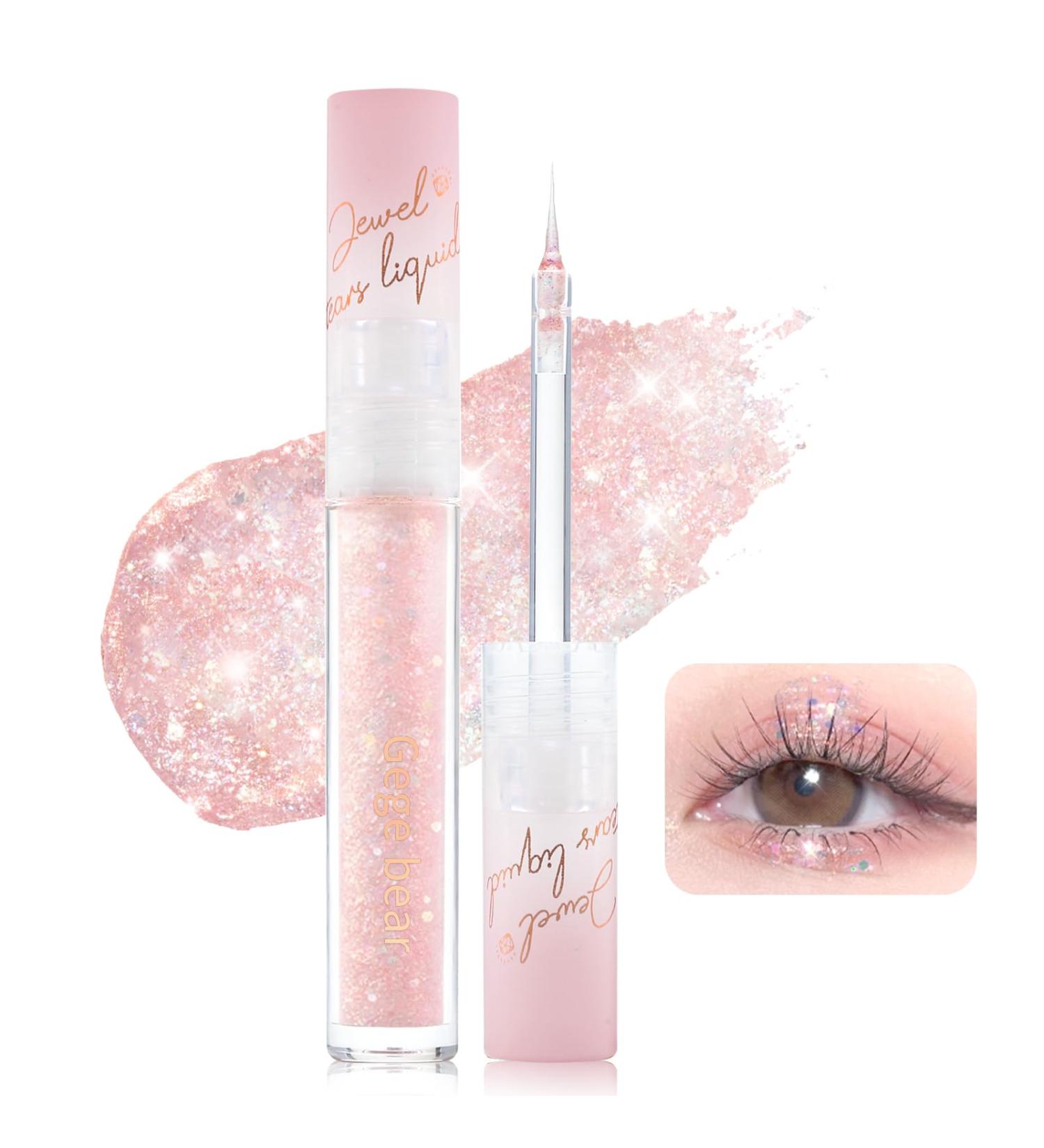 Erinde Liquid Glitter Eyeliner #09 Rose Flash - Highly Pigmented Waterproof Metallic Eye Liner Pen for Stunning Korean Makeup - Buy Online on GoSupps.com