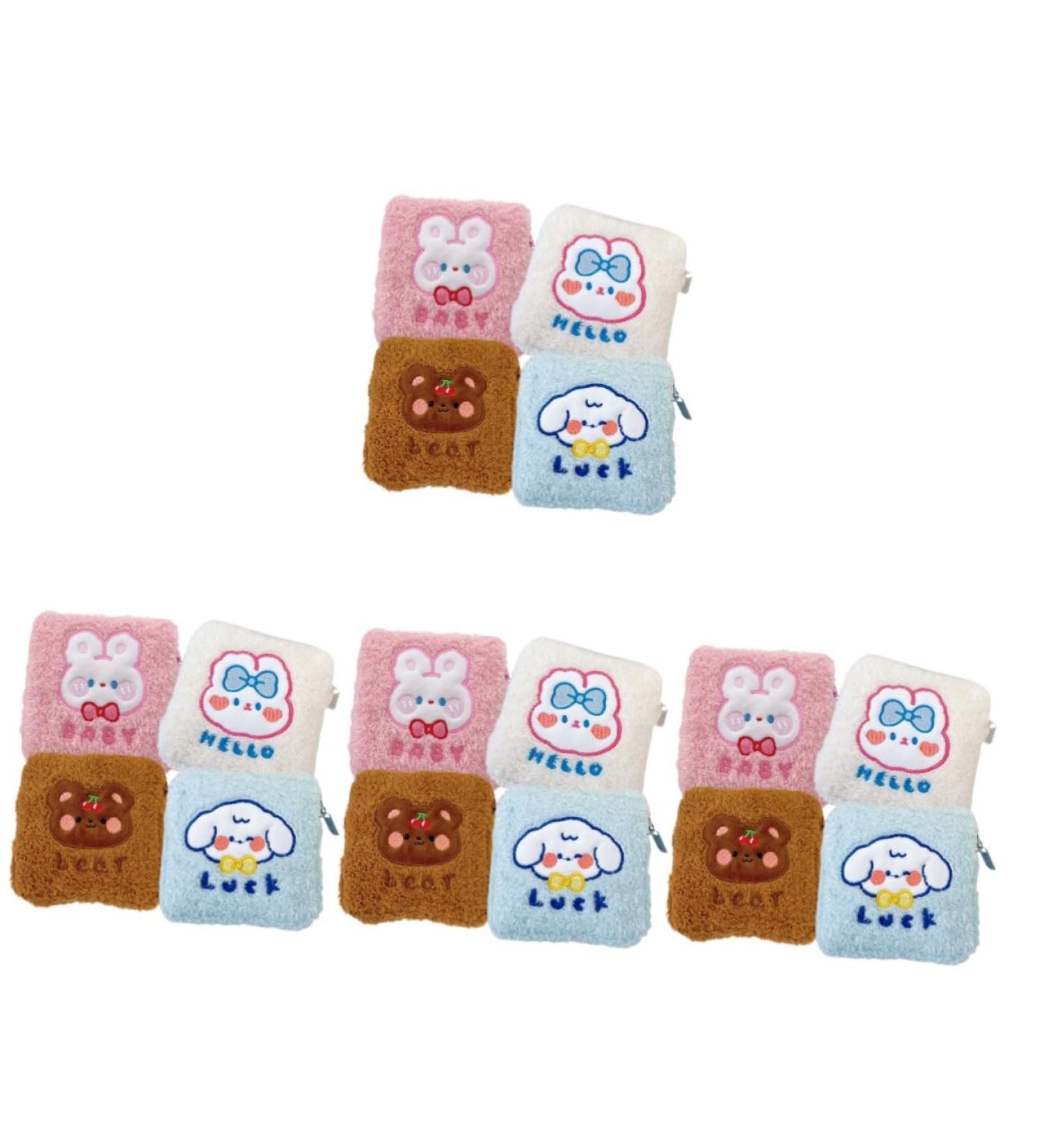 Healifty 16 Pcs Napkin Storage Bag Organizer | Multi-Function Cute Handbag Tampons Coin Purse | Plush Menstrual Pad Period Bag - Buy Online on GoSupps.com