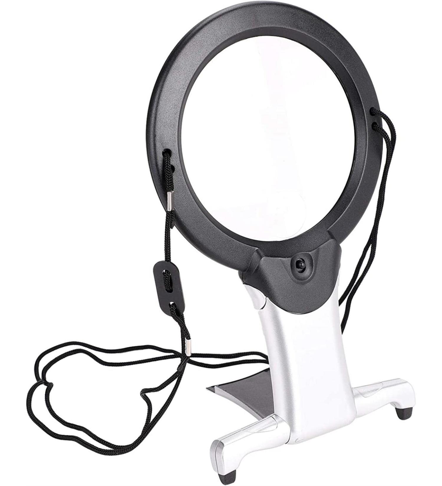Professional Hands Free Magnifier 2.5X 6X LED Lighted Neck and Desk Magnifier with Light Stand Neck Hanging Lamp for Reading Needlework Repair Full of Stars - Buy Online on GoSupps.com