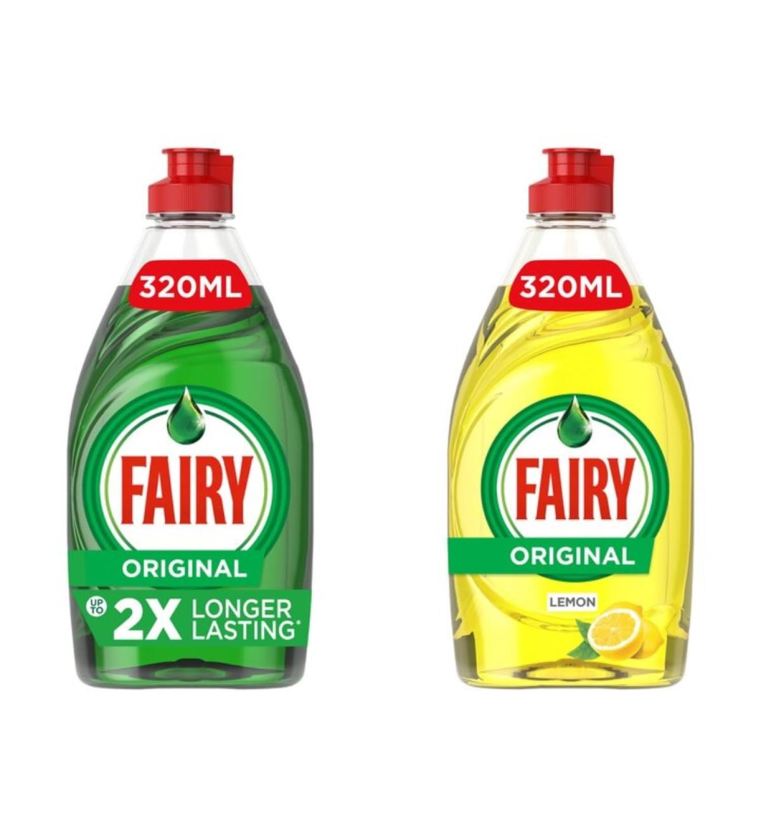 HABP GLOBAL Fairy Washing Up Liquid Combo Set - Original & Lemon 320ml | International Shipping Available - Buy Online on GoSupps.com