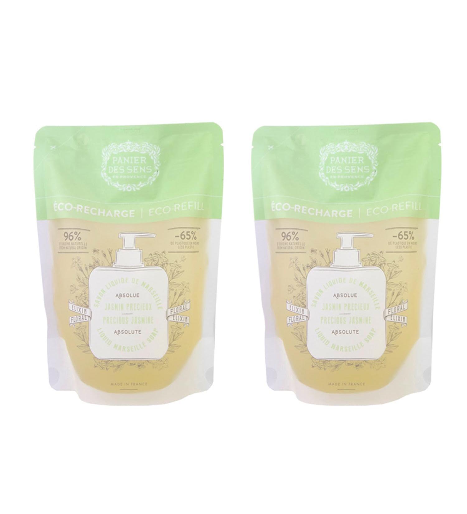 Panier des Sens Marseille Liquid Soap Refill Bag Jasmine - 2x500ml Made in France - International Shipping Available - Buy Online on GoSupps.com
