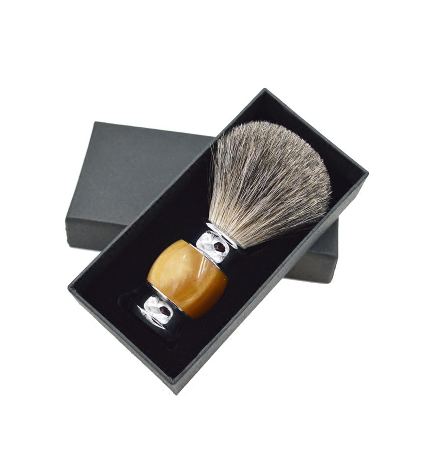 AnSafe Handmade Badger Hair Shaving Brush - Portable Retro Wet Shaving Tool for Men - Perfect for Beard Foam & Grooming - Buy Online on GoSupps.com