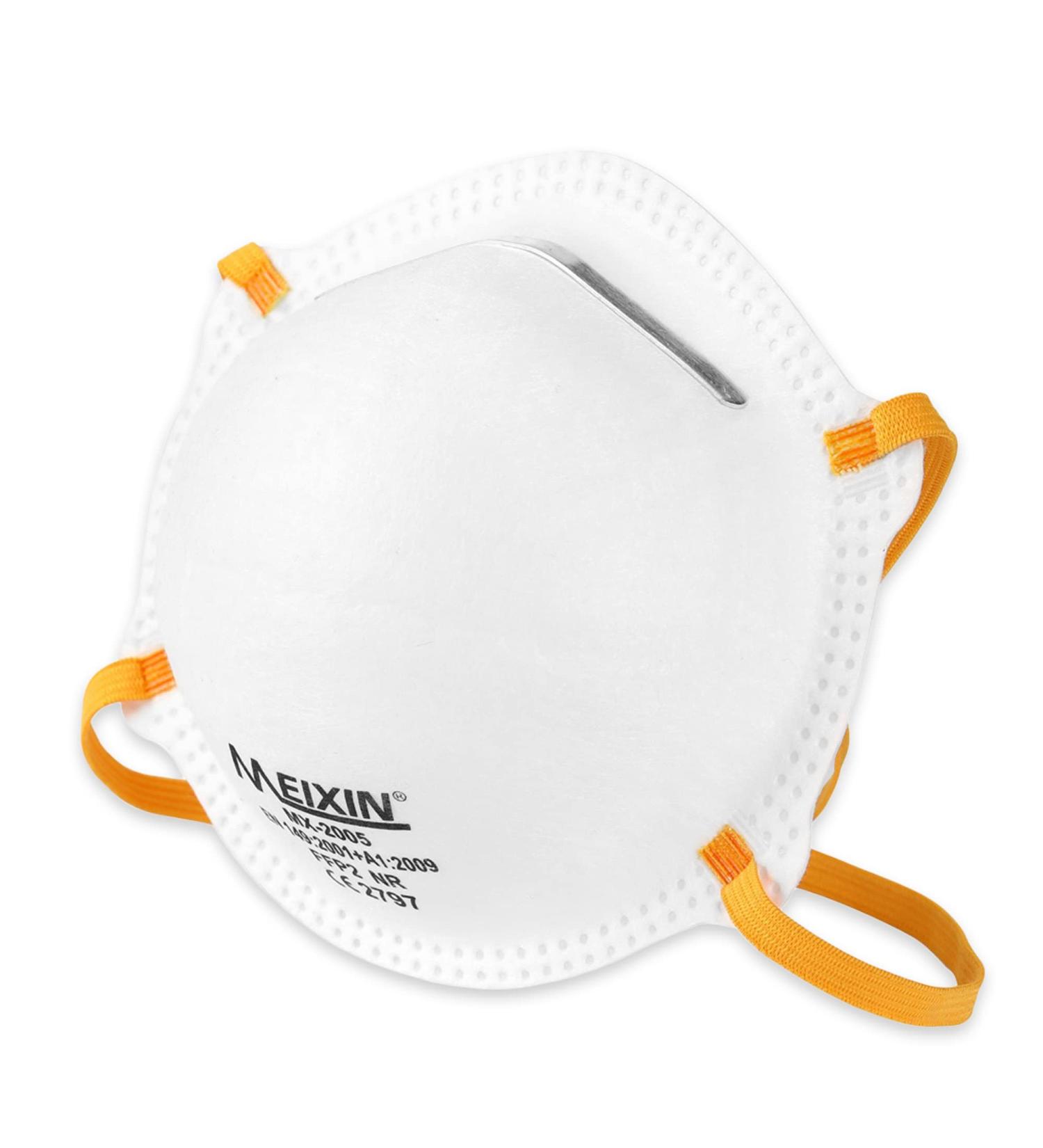 Meixin 20x FFP2 Respiratory Protection Masks - MX-2005 - Valve-Free Mouth & Face Mask - Certified Dust Protection - 20-Pack - Buy Online on GoSupps.com