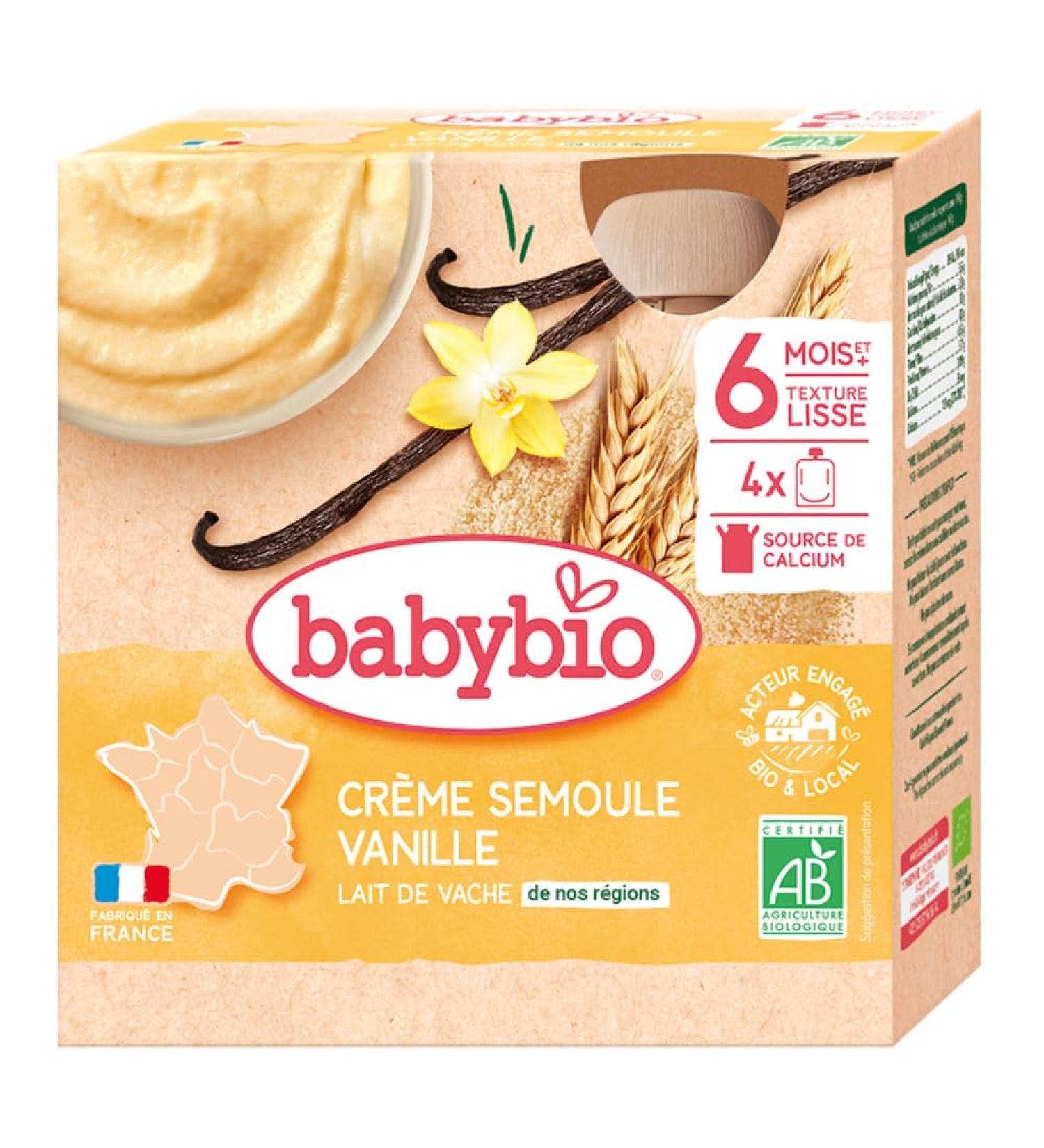Babybio Bottle Cream Semolina Vanilla 6+ Months 340g - Buy Online on GoSupps.com