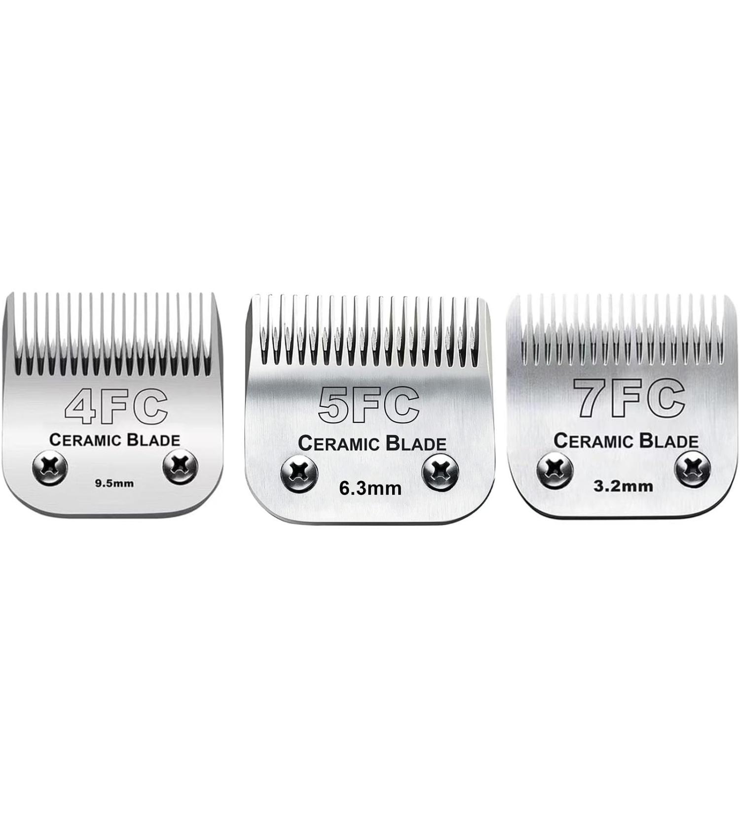 Cosyonall Dog Grooming Replacement Blade Compatible with Andis Clippers Carbon Steel Removable Ceramic Sharp Edge Also Compatible with Wahl/Oster Dog Clippers 3PCS/4FC+5FC+7FC - Buy Online on GoSupps.com