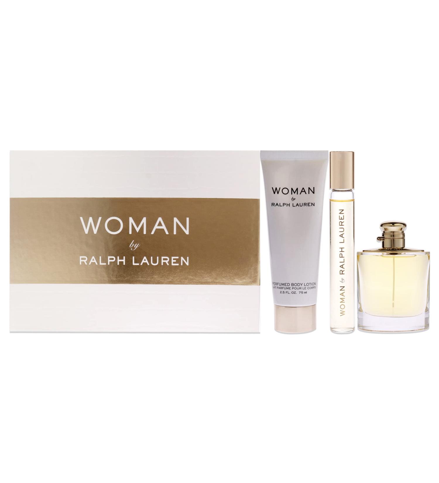 Ralph Lauren Woman 3 Pc Gift Set 3.4oz EDP Spray, 0.34oz Rollerball, 2.5oz Body Lotion - Women's Perfume Gift Set - Buy Online on GoSupps.com