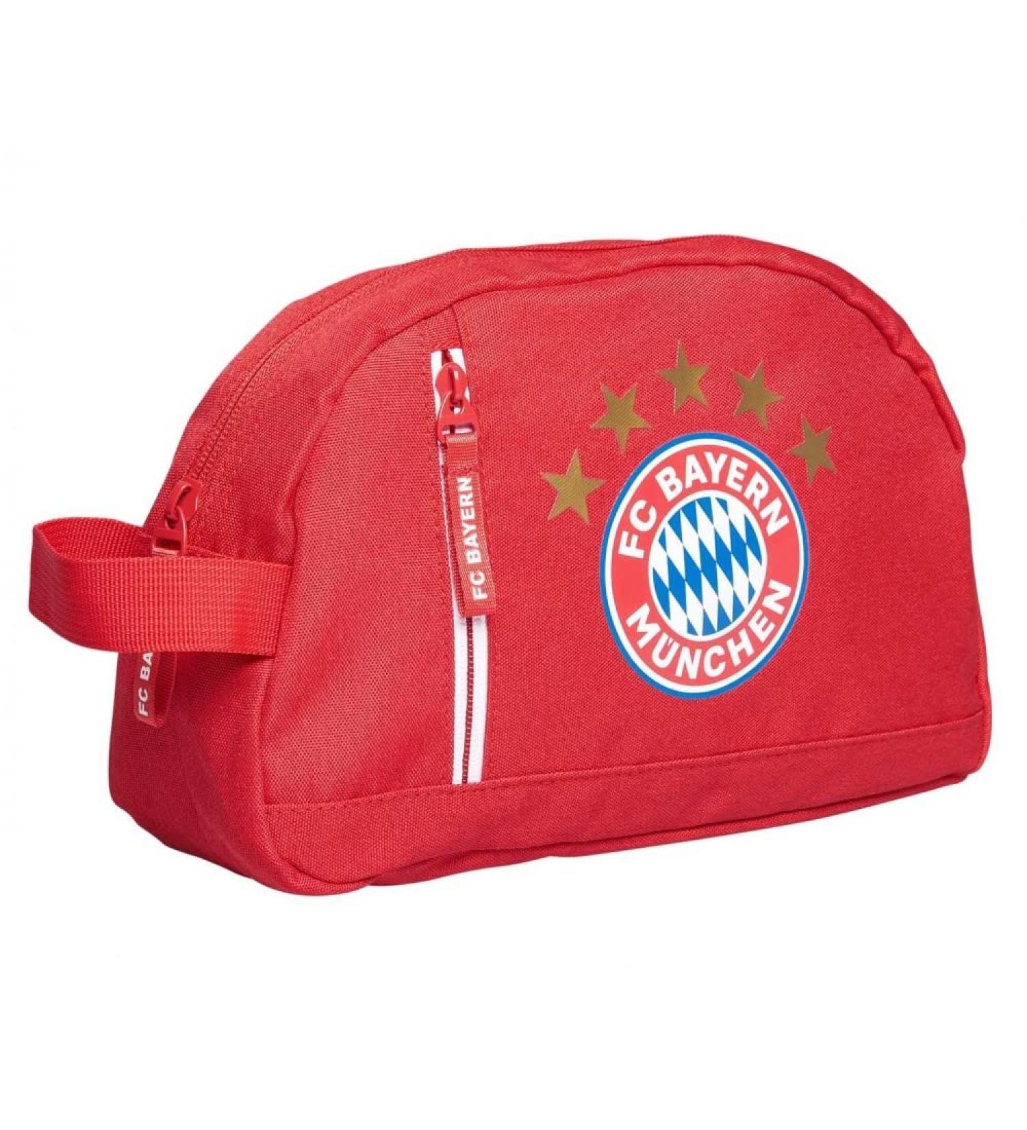 FC Bayern Munich Toiletry Bag | 5-Star Red Wash Bag | Official FCB Merchandise - Buy Online on GoSupps.com