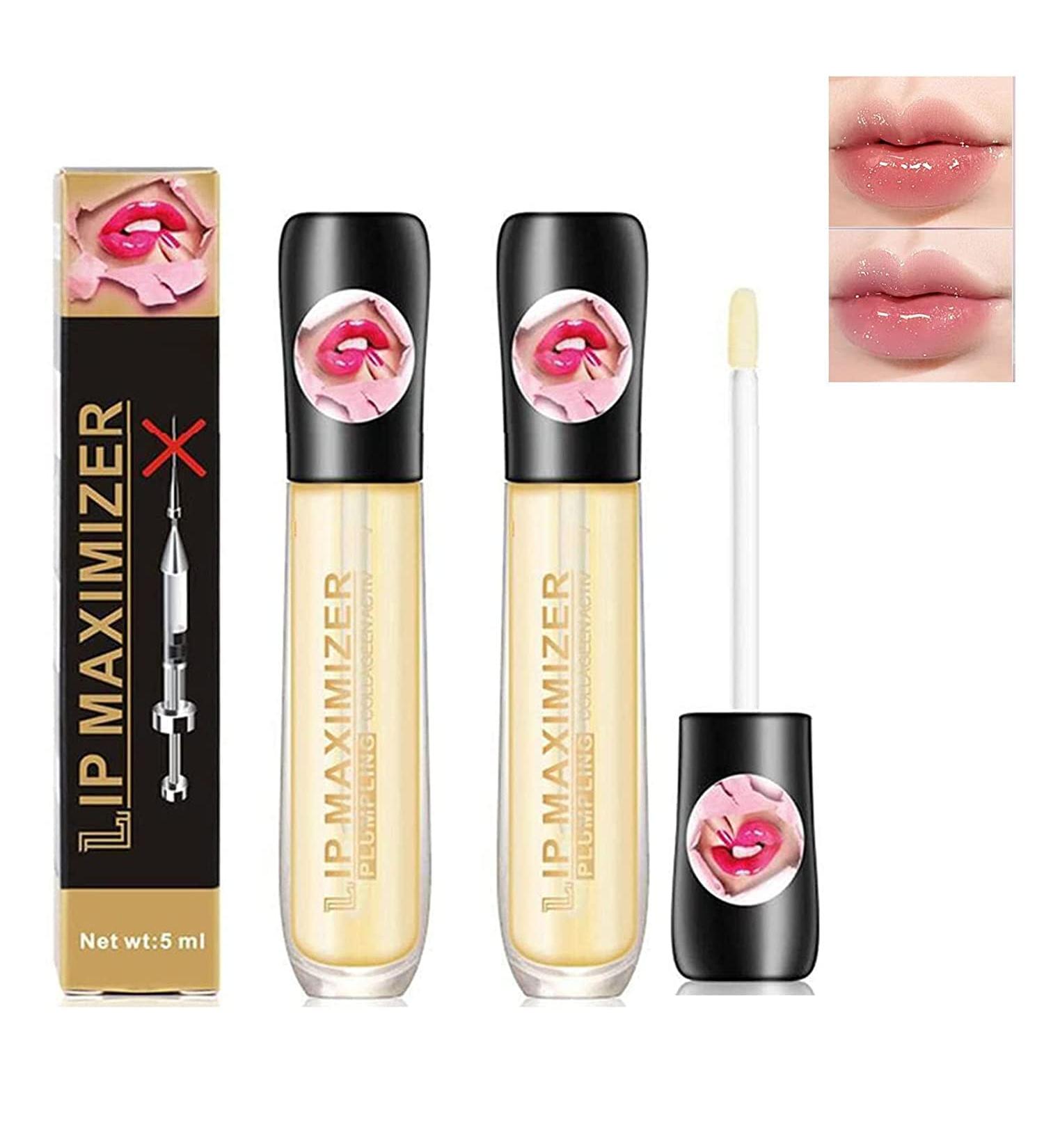 2PCS Cozzo Lip Plumper Cozzo Vitamin E Lip Plumping Serum Baume l vres 2 en 1 Gloss Repulpant Levres Gloss pour L vres Pulpeuses S rum Naturel Pour Les L vres et le Soin des L vres Lip Enhancer - Buy Online on GoSupps.com