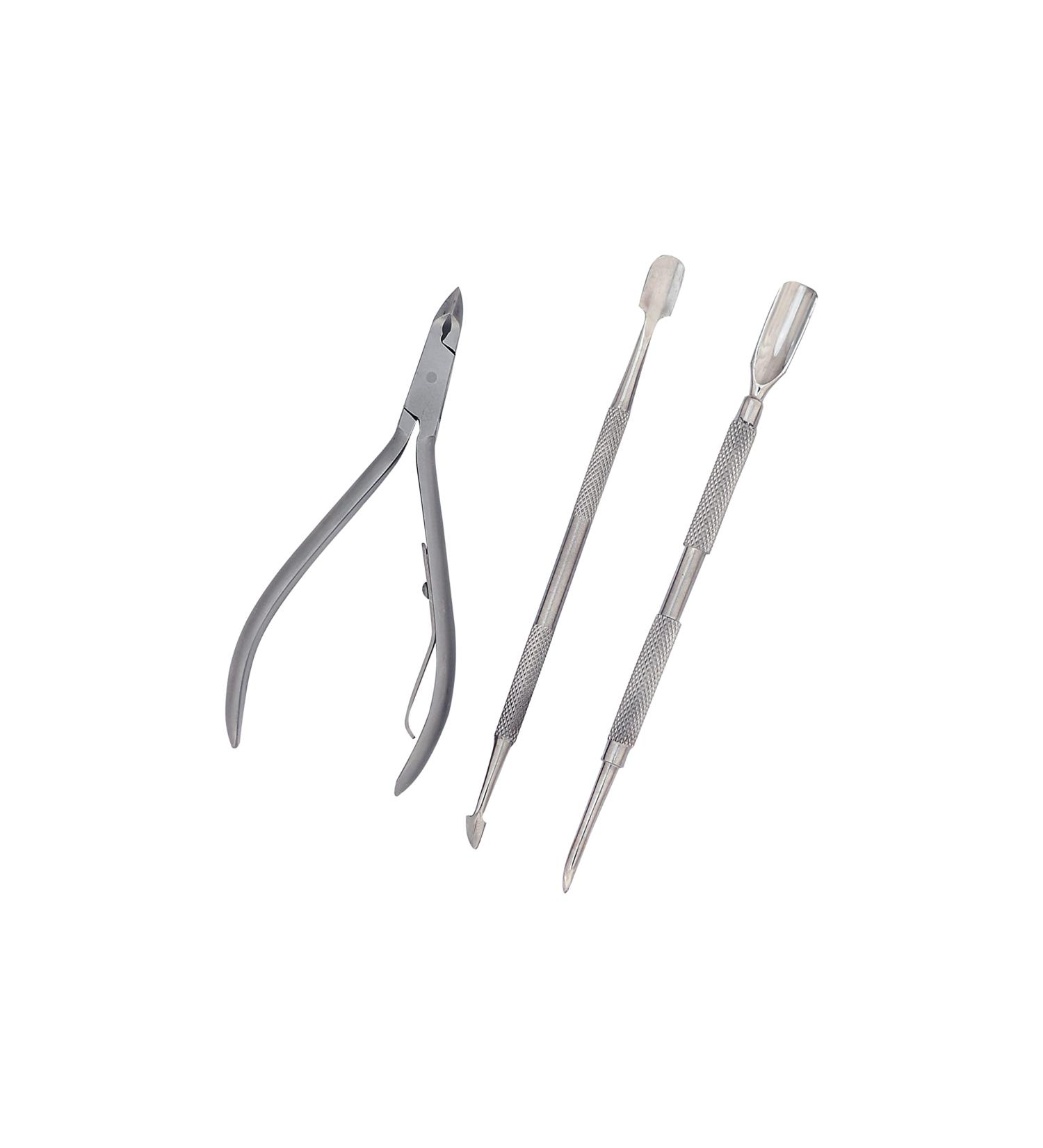 3pcs Nail Nipper Cuticle Trimmer Spoon Pusher Set - Nail Care Pedicure Manicure Tools - Buy Online on GoSupps.com