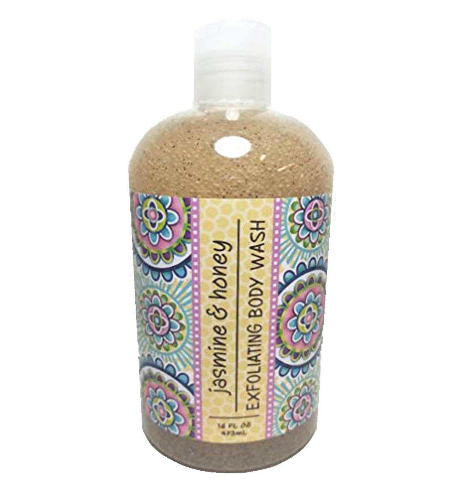 Greenwich Bay Exfoliating Body Wash Enriched with Shea Butter Blended with Loofah and Apricot Seed 16 oz (Jasmine & Honey)