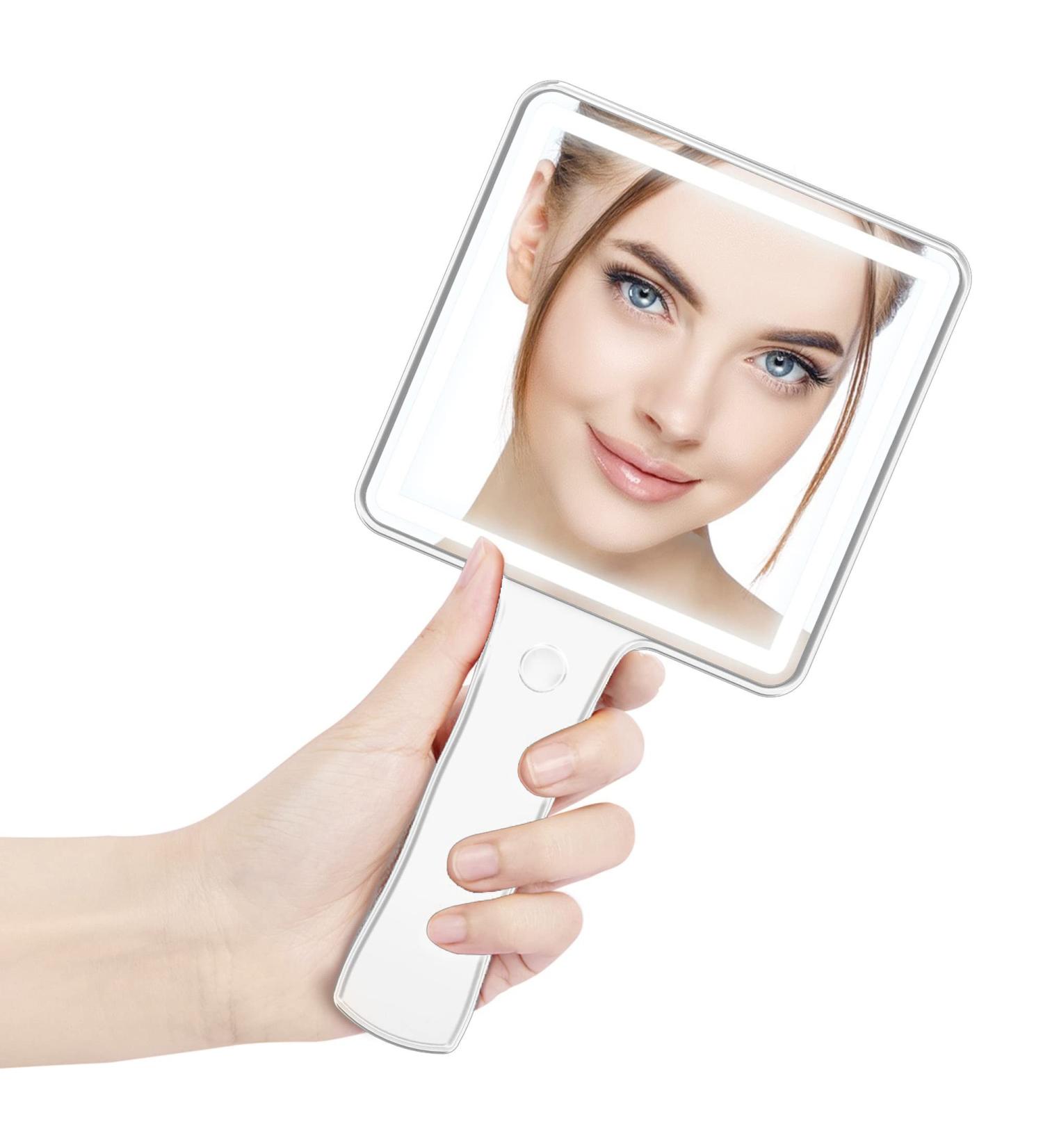 Corroy Travel Handheld Mirror - Rechargeable USB Makeup Mirror - Buy Online on GoSupps.com