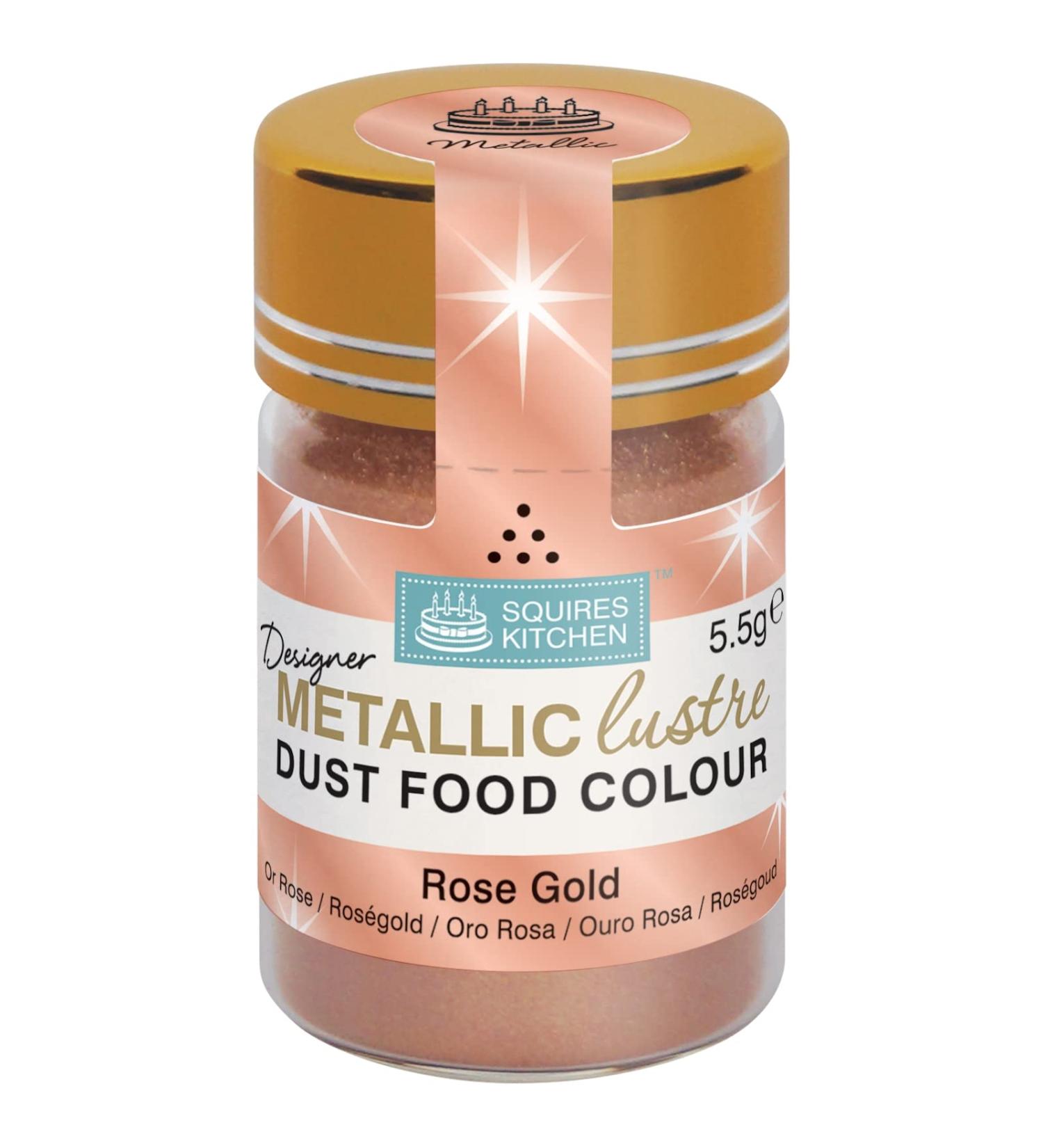 Squires Kitchen Metallic Lustre Dust Rose Gold 5.5g | Designer Edible Lustre Powder - Buy Online on GoSupps.com