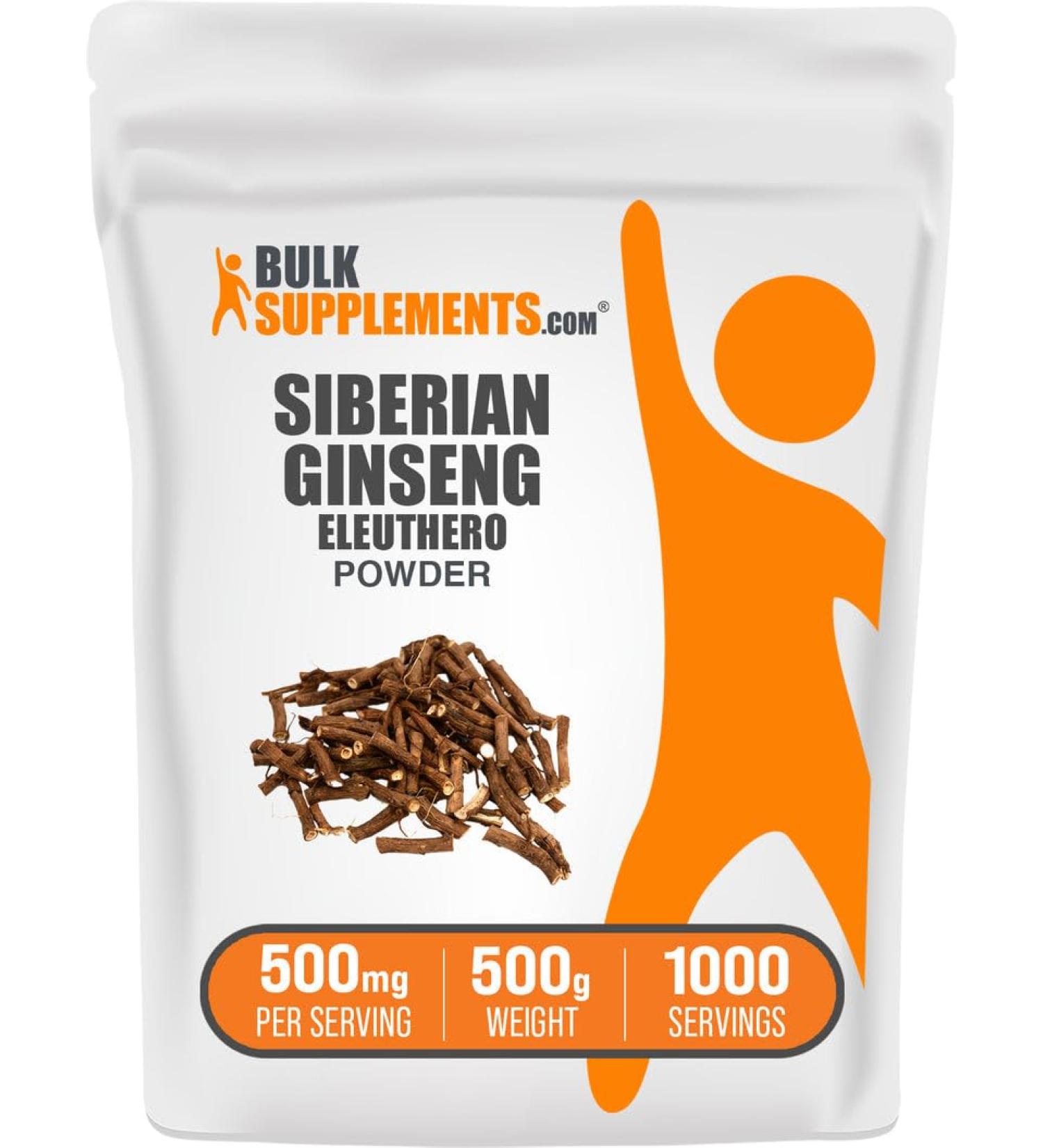 BulkSupplements.com Eleuthero Powder - Siberian Ginseng Powder Eleutherococcus senticosus Ginseng Herbal Supplement - Gluten Free 500mg per Serving 500g (1.1 lbs) (Pack of 1) 17.6 Ounce (Pack of 1) - Buy Online on GoSupps.com