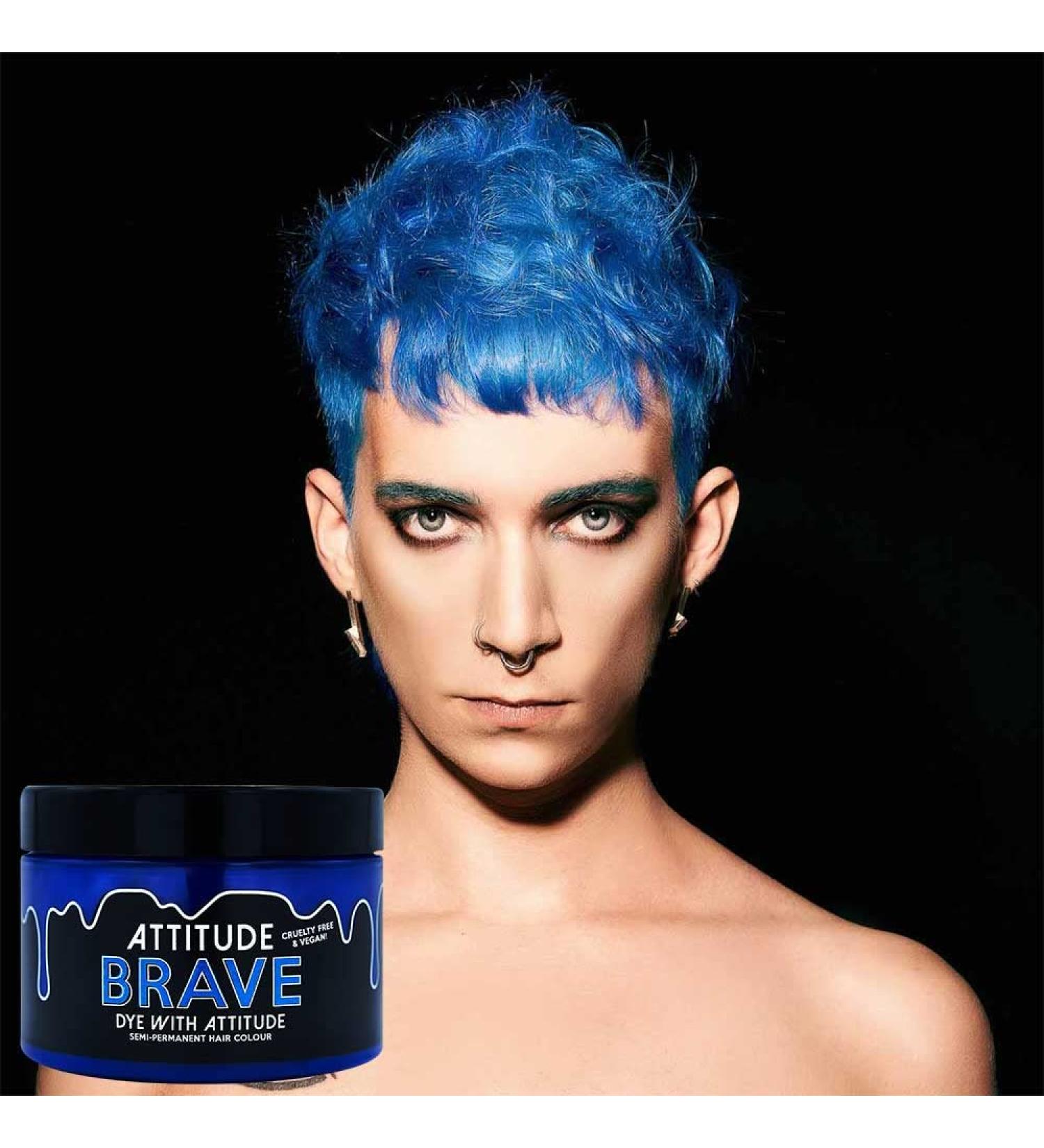  Attitude Holland Attitude Hair Dye - Vegan and Cruelty-Free Semi-Permanent Hair Dye with Conditioner - Brave Blue - 135ml - Buy Online on GoSupps.com