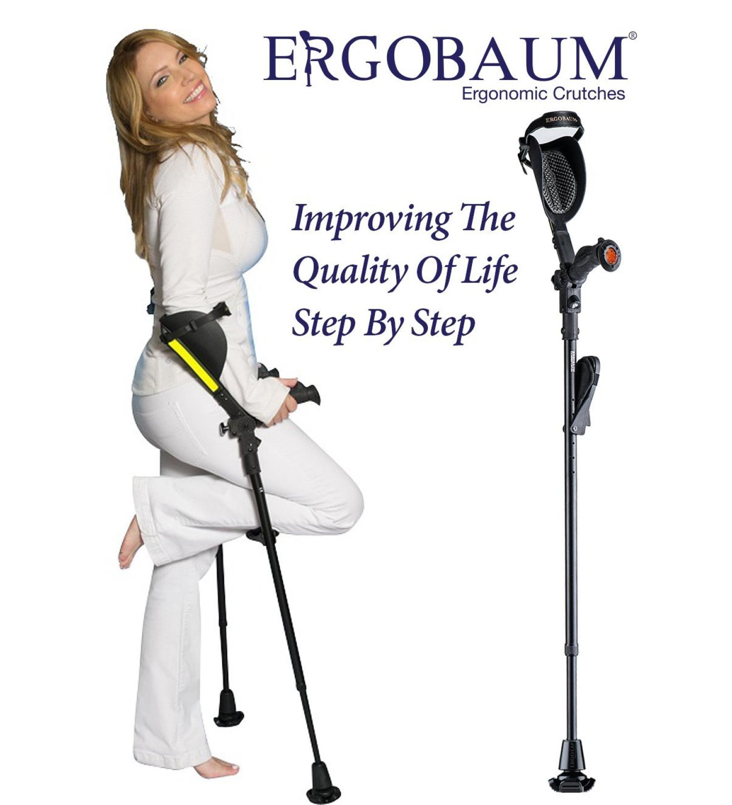 Ergobaum by Ergoactives: Latest Generation Pain Reduction Crutches - 1 Pair - Buy Online on GoSupps.com