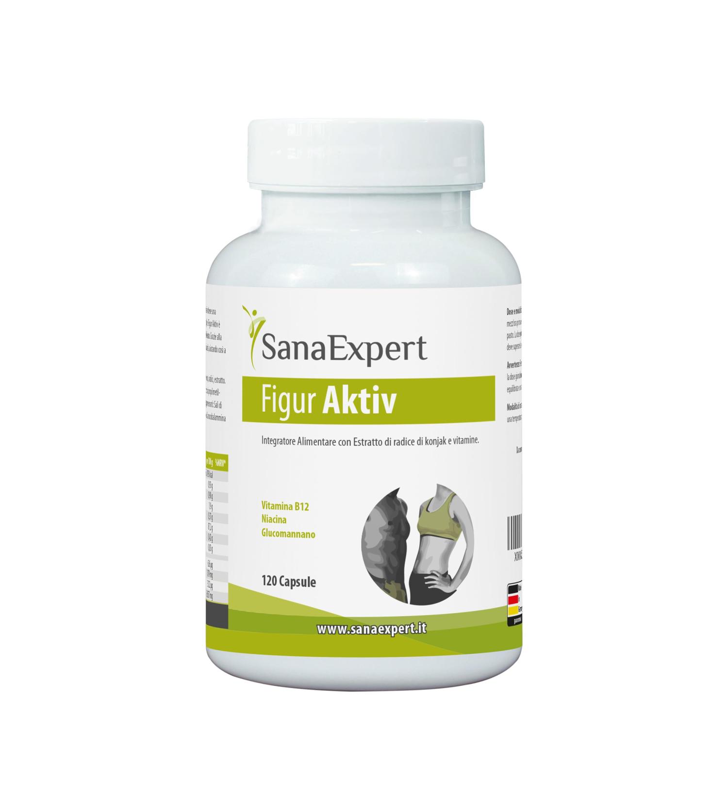 SanaExpert Figur Aktiv Coupe-Faim Sati t et Minceur compos de Konjak Glucomannane Chrome et de Vitamine B12. Compl ment alimentaire 120 g lules. Fabriqu en Allemagne. - Buy Online on GoSupps.com