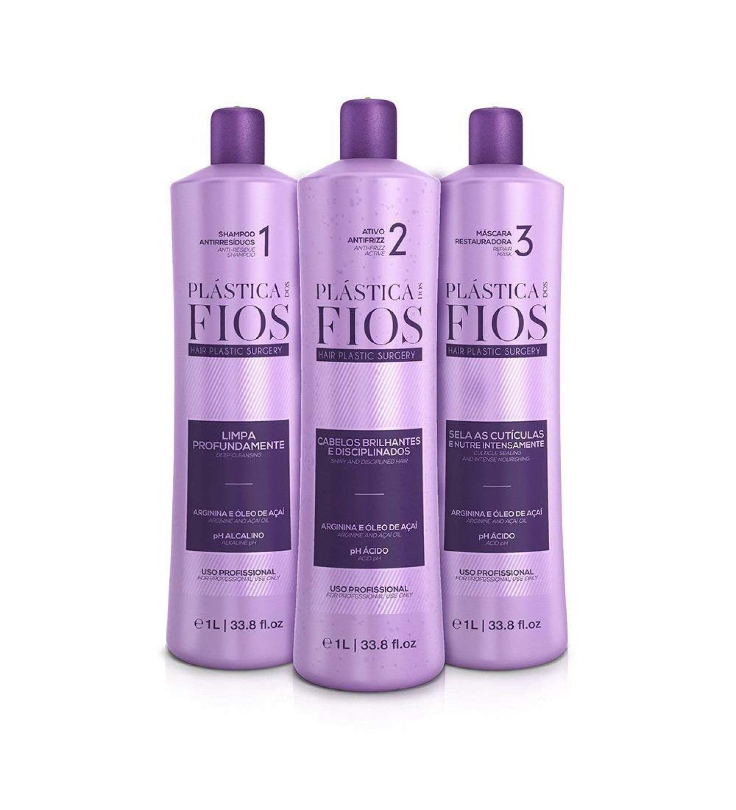 Cadiveu Keratin Brazilian Blowout Kit Hair Plastic Surgery Plastica dos Fios 3x1L