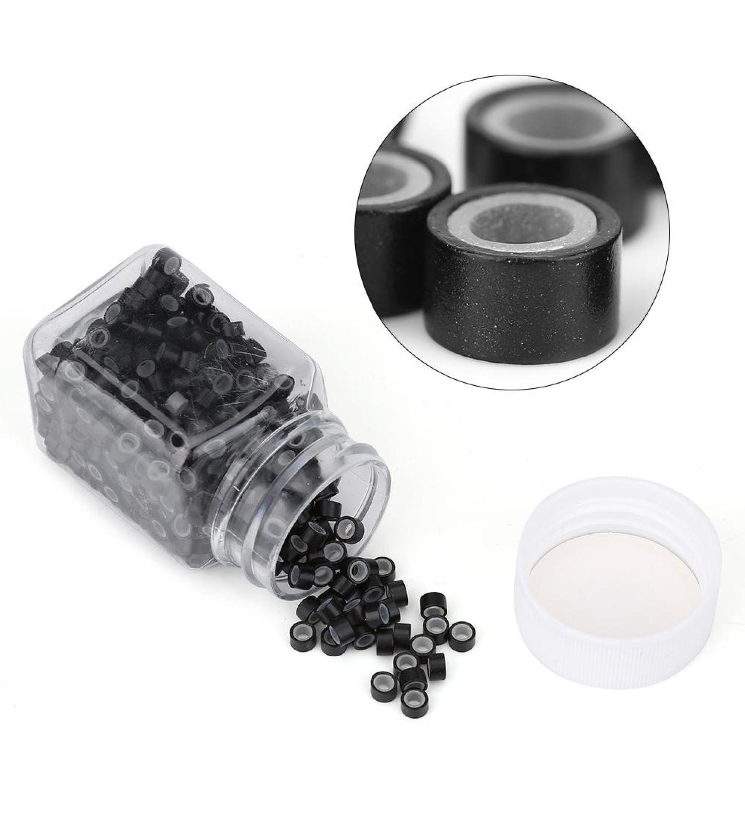 500pcs Aluminum Silicone Beads for Hair Extensions - Microring Hair Braiding Tubes (Black) - International Shipping Available - Buy Online on GoSupps.com