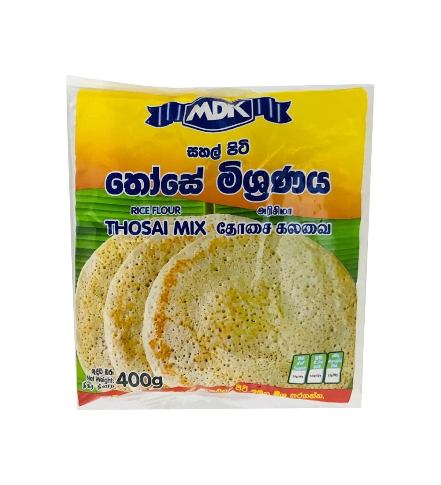 MDK Thosai Mix | 400G | Flour Mixes | Rice Flour | No Artificial Coloring | No Artificial Flavoring | Thosai Mix | SriLankan Origin - Buy Online on GoSupps.com