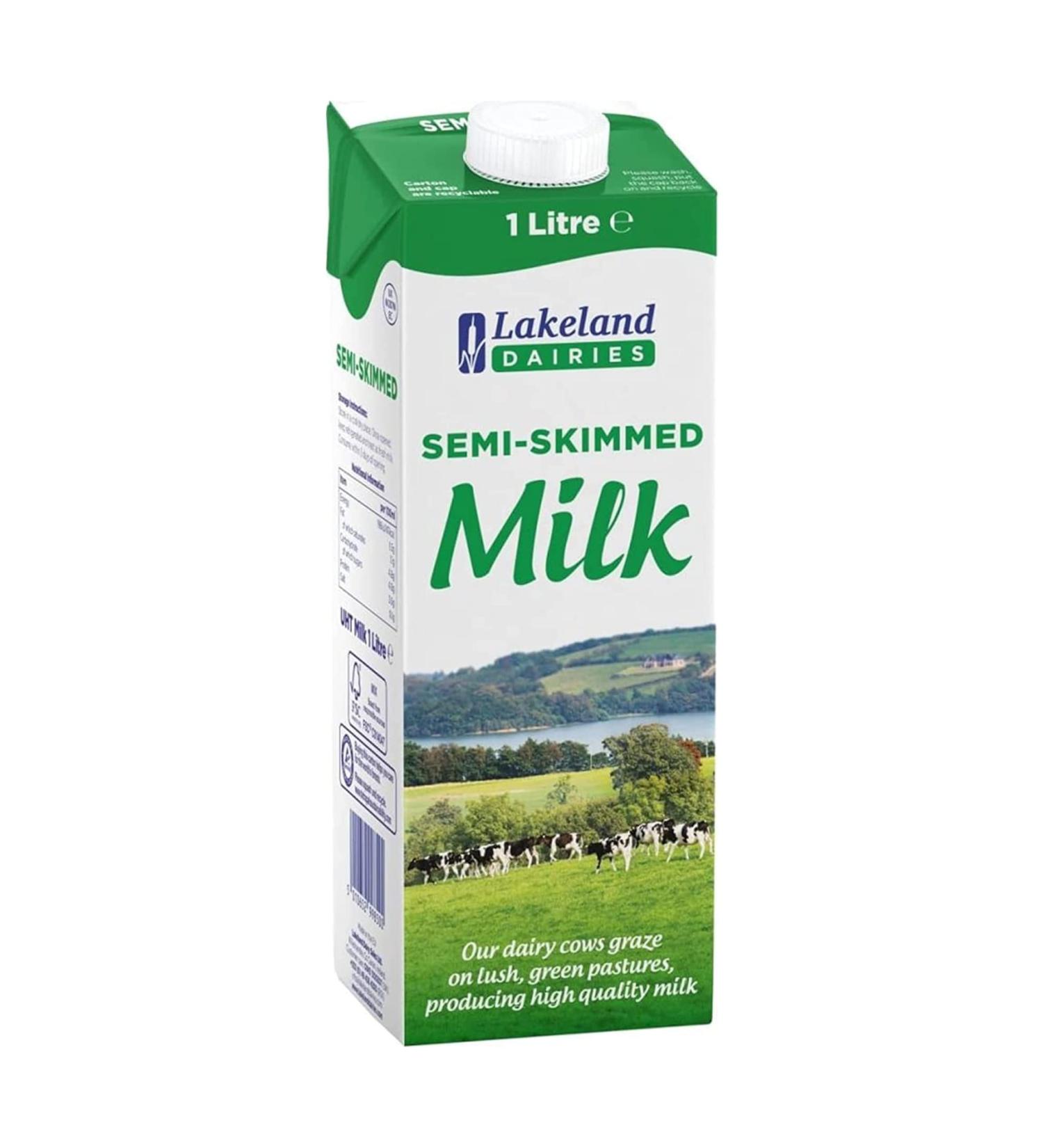 Lakeland Dairies Long Life Semi Skimmed Milk 6x1ltr