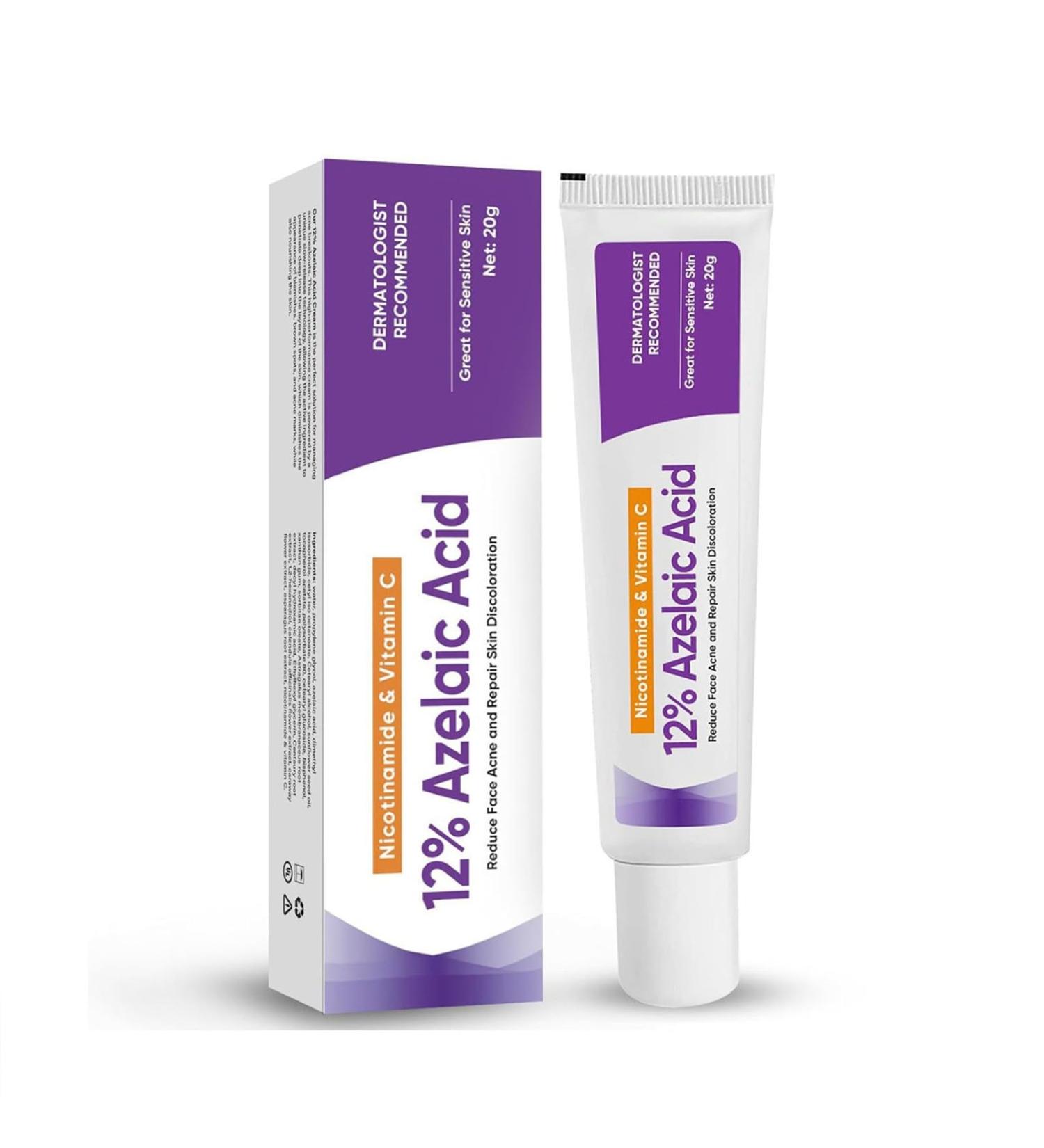 Azelaic Acid Serum & Cream 12% - Acne & Redness Relief with Hyaluronic Acid & Niacinamide | 20g - Buy Online on GoSupps.com