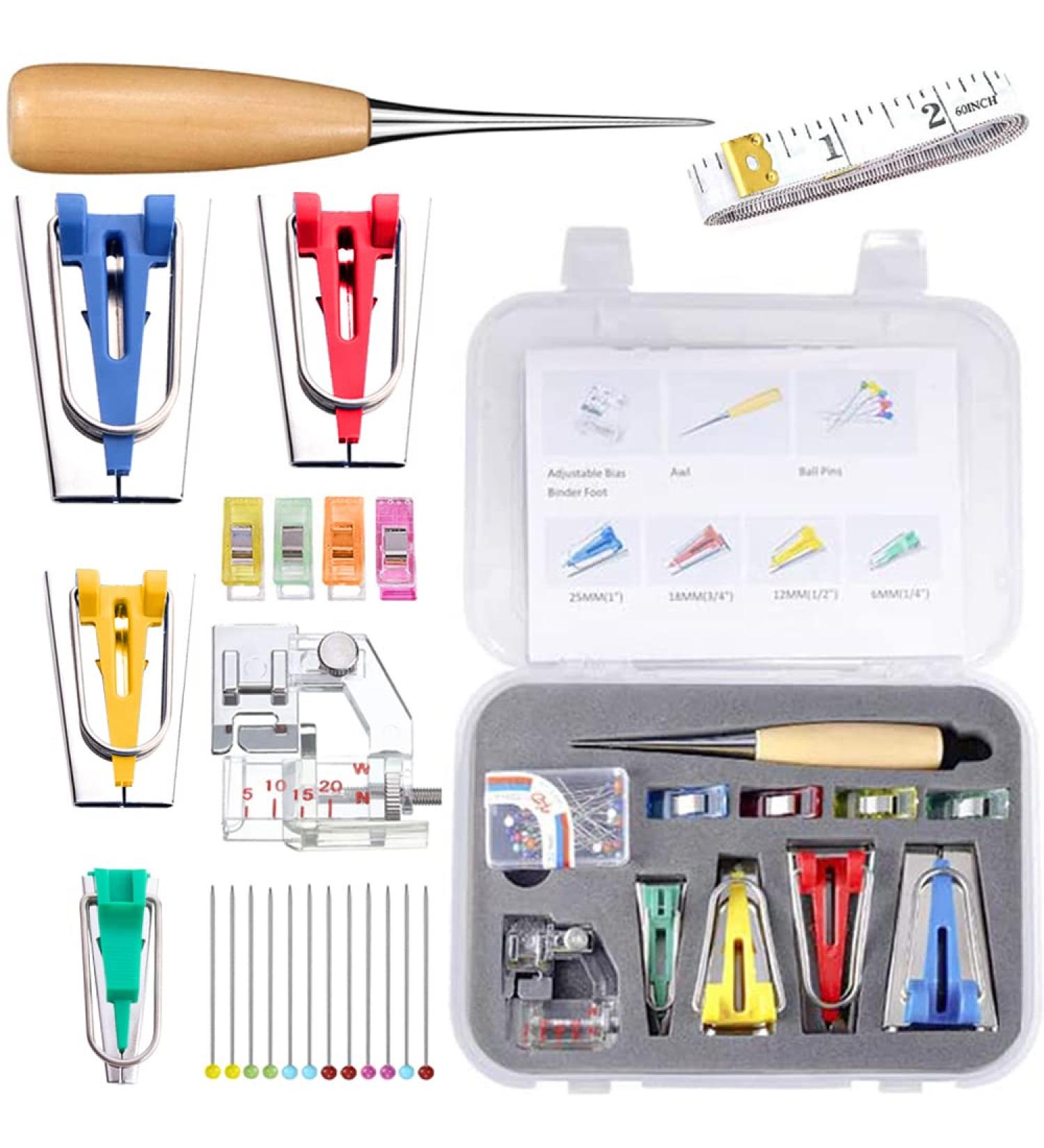Neo LOONS Fabric Bias Tape Maker Set with Binder Foot - 6MM, 12MM, 18MM, 25MM - DIY Patchwork Sewing Tools for Quilt Binding - Bias Tape Maker Set-N2 - Buy Online on GoSupps.com