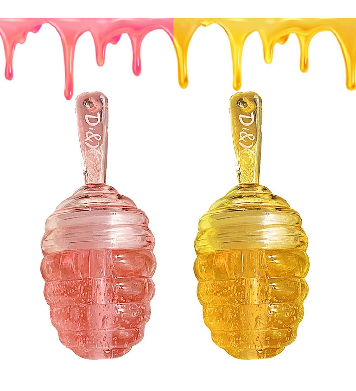 2 PCS Moisturizing Honey Pot Lip Oil Lip Gloss Lip Balm Moisturizing Propolis Sleeping Lip Mask Hydrating & Prevention Dry Winter Lip Care Products(Peach+Honey) - Buy Online on GoSupps.com