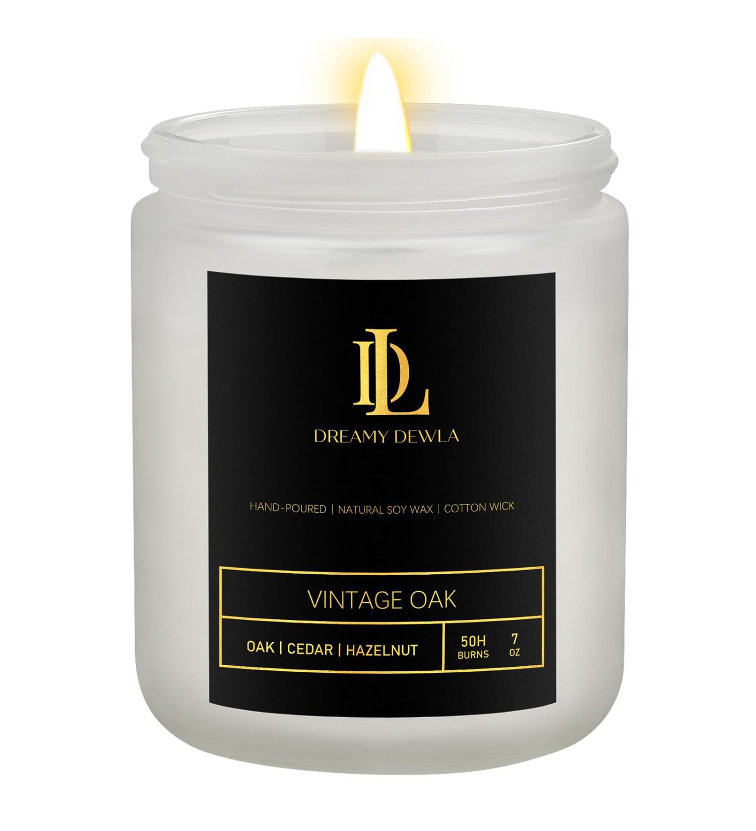 Vintage Oak Scented Candles | Aromatherapy Gift for Home | Eco-Friendly Soy Candles in White Jar | Perfect Gift for Him & Her - Buy Online on GoSupps.com