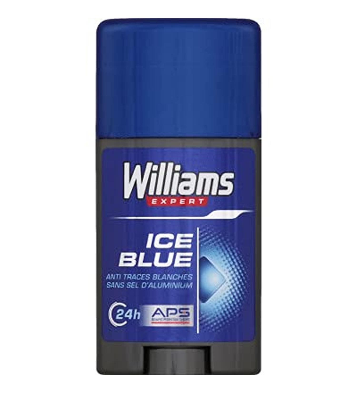 Williams Men's Deodorant Stick Ice Blue Fresh Scent Alcohol Free Skin Protection 75 ml - Buy Online on GoSupps.com