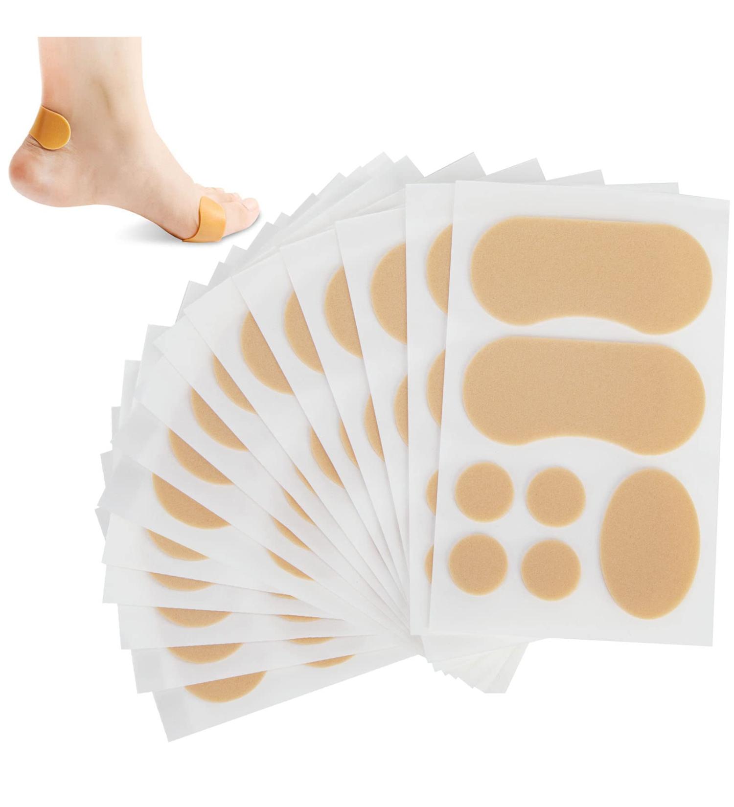 Moleskin Foot Care Tape Patches - 15 Pre-Cut Waterproof Adhesive Sheets for Friction Blister Prevention and Pain Relief in New Shoes, Heels, and Boots - Buy Online on GoSupps.com
