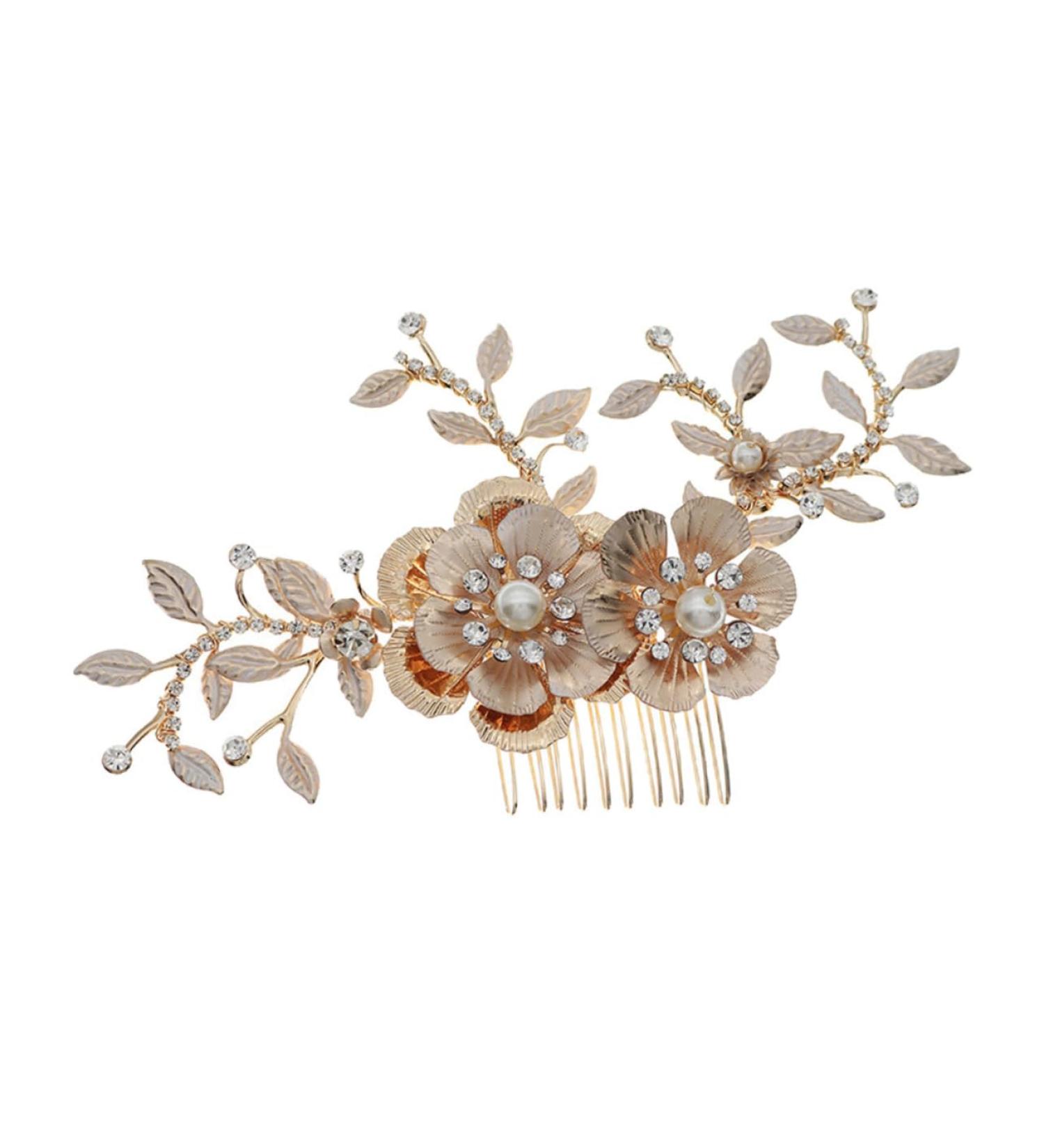 minkissy Comb Pearl Hair Barrettes Pearl Hair Accessories Vintage Hair Accessories Gold Headpiece Rhinestone Headpiece Bridal Headdress Pearl Headpiece Tiara Rhinestone Headdress Alloy - Buy Online on GoSupps.com