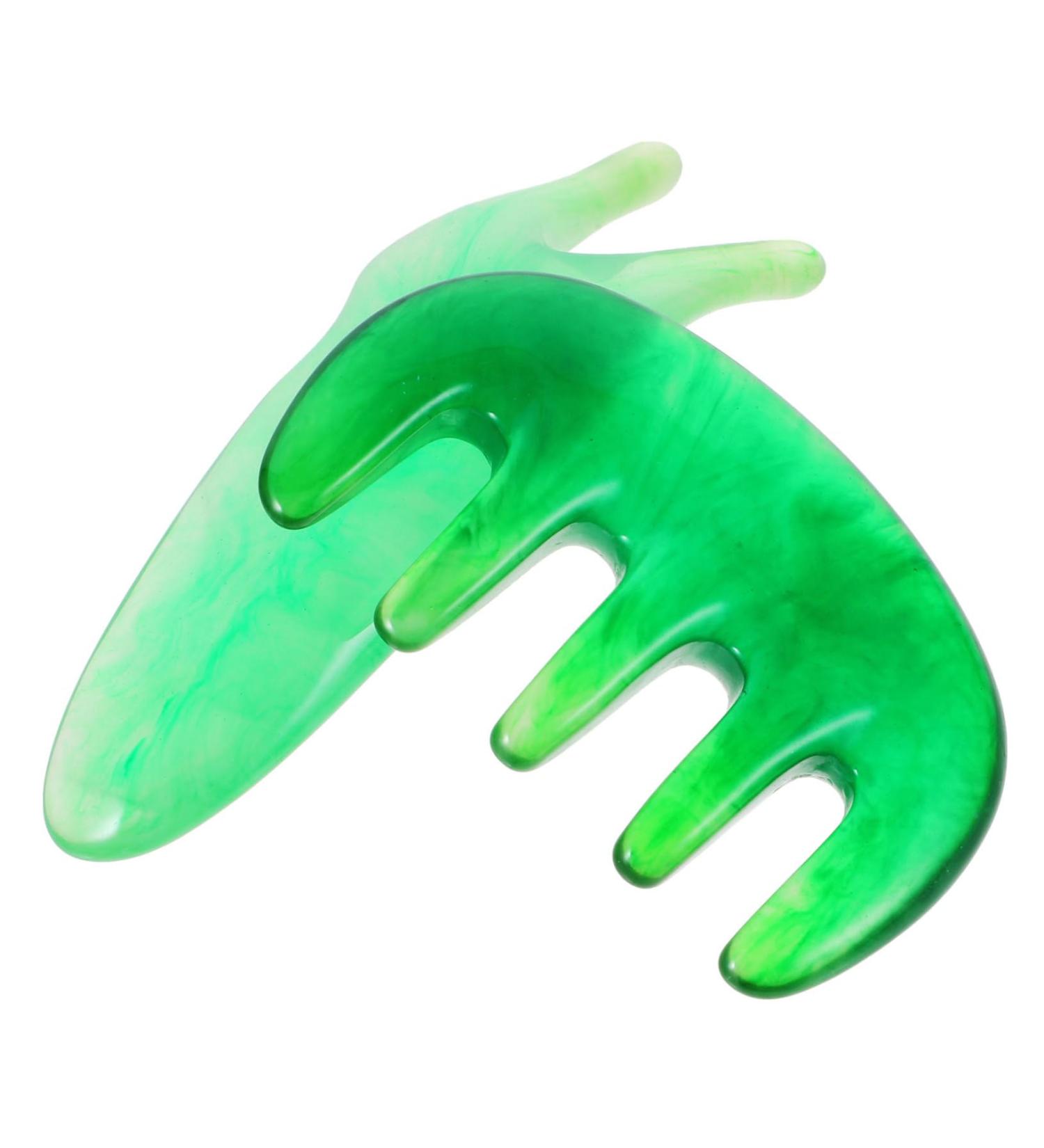 Fomiyes 3 Set Massage Scraping Tool - Jade Gua Sha Plates & Comb for Scalp Relief & Trigger Point Massage - 12x4cm Green - Buy Online on GoSupps.com