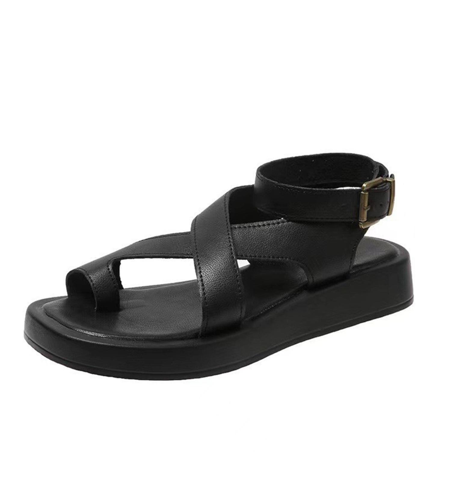 Bunion Sandals for Women - Comfortable Foot Correction Wedges Summer Casual Walking 7.5 Black - Buy Online on GoSupps.com