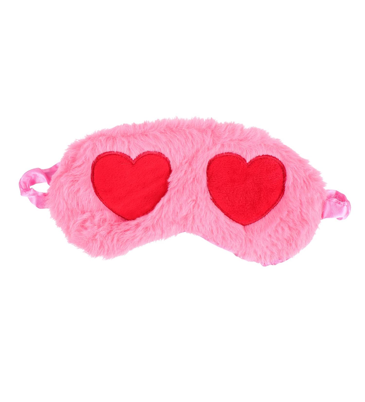 Adjustable Plush Heart Eye Mask for Daytime Naps, Travel, and Valentine's Day | Soft Blindfold for Deep Sleep and Relaxation - Buy Online on GoSupps.com