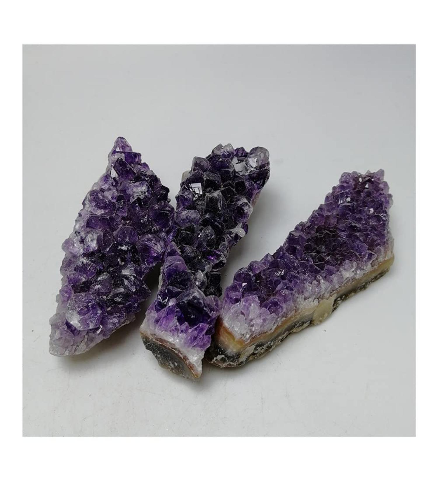 Natural Crystal Rough Crystal Natural Amethyst Crystal Quartz Drusy Geode Cluster Stones Decoration Ornament Purple Feng Shui Stone (Size : 45-60g) - Buy Online on GoSupps.com
