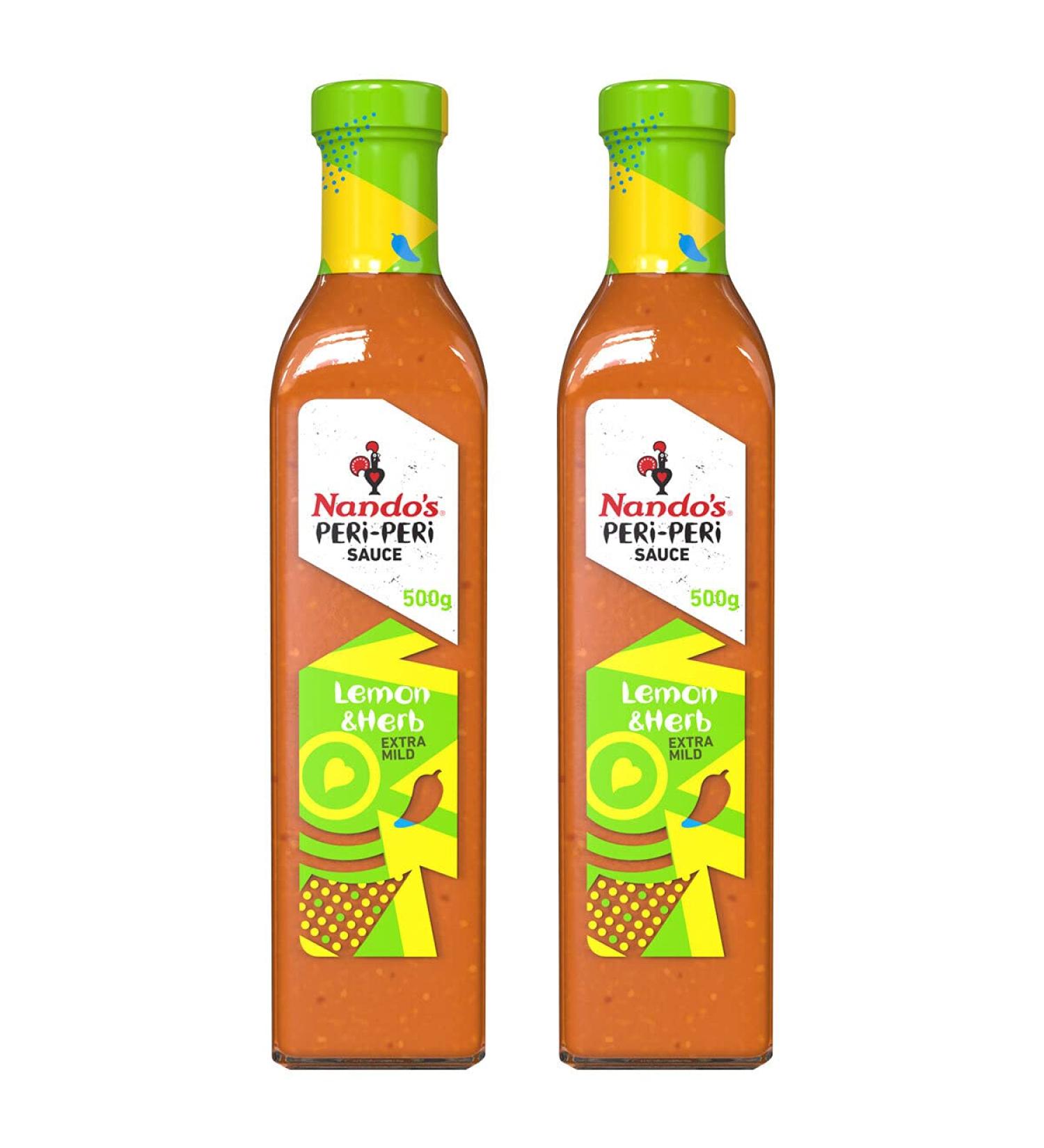 Nando's Nandos Lemon & Herb Peri Peri Sauce Pack van 2 x 500 ml