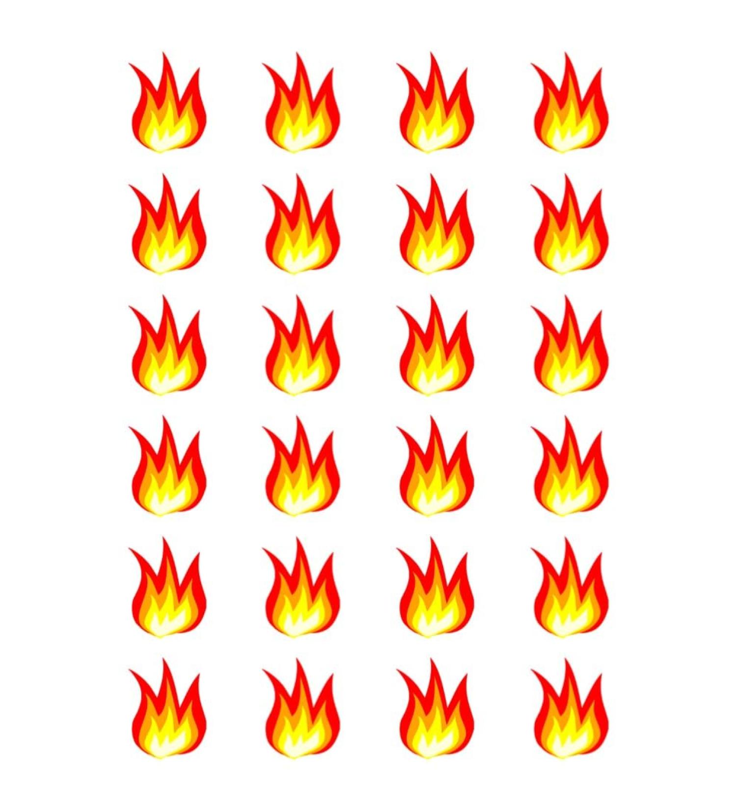 24 x Fire Flames Edible Wafer or Icing Cupcake Toppers Fun Xmas Party Cake Decorations (Edible Wafer Card)