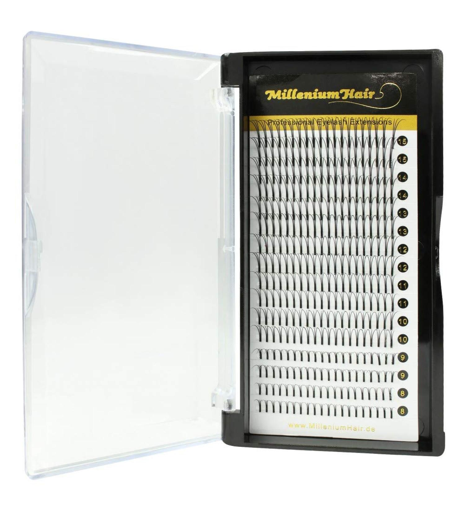 Millennium Hair W Lashes | C Curl Single Eyelashes | 3D Volume Technology | 0.20mm Thickness | Mixed Lengths 8-15mm | Premium Eyelash Extensions - Buy Online on GoSupps.com