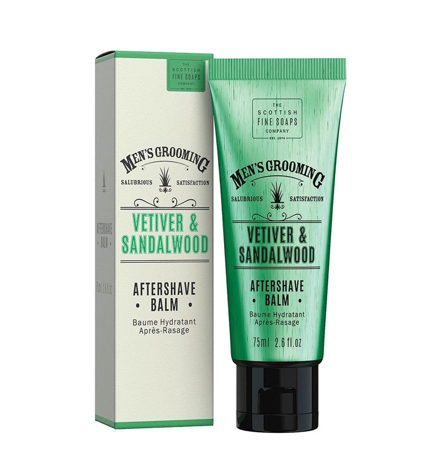 Scottish Fine Soaps Vetiver & Sandalwood Aftershave Balm 75ml | Premium Aftershave for Men - International Shipping Available - Buy Online on GoSupps.com