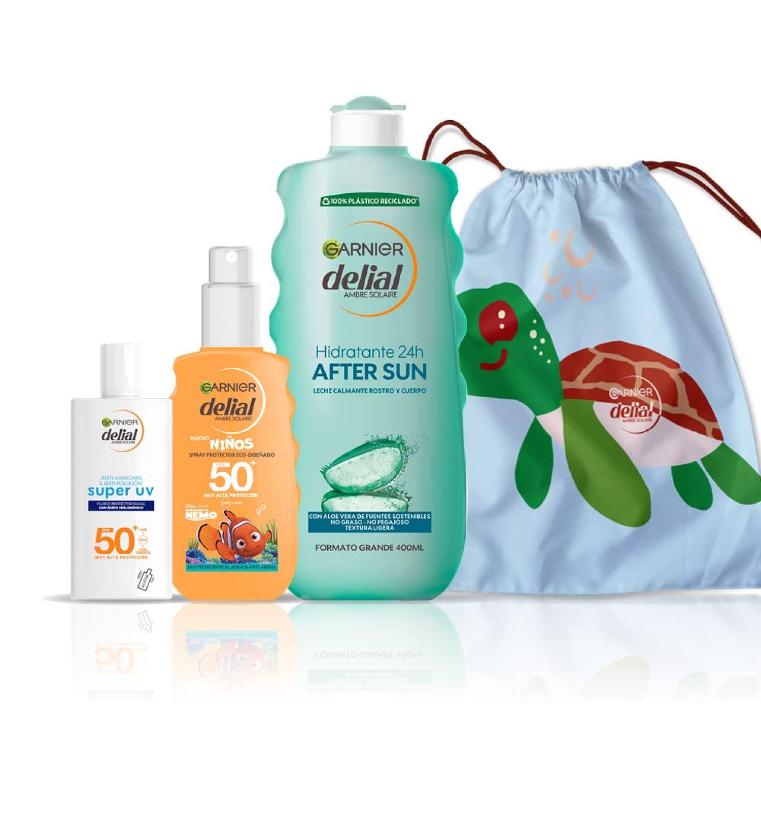 L'Or al Spain Garnier Summer Spray for children and adults environmentally friendly for Nemo SPF 50 + sun cream with hyaluronic acid 40 ml + aftersun with aloe vera for skin hydration 400 ml - Buy Online on GoSupps.com