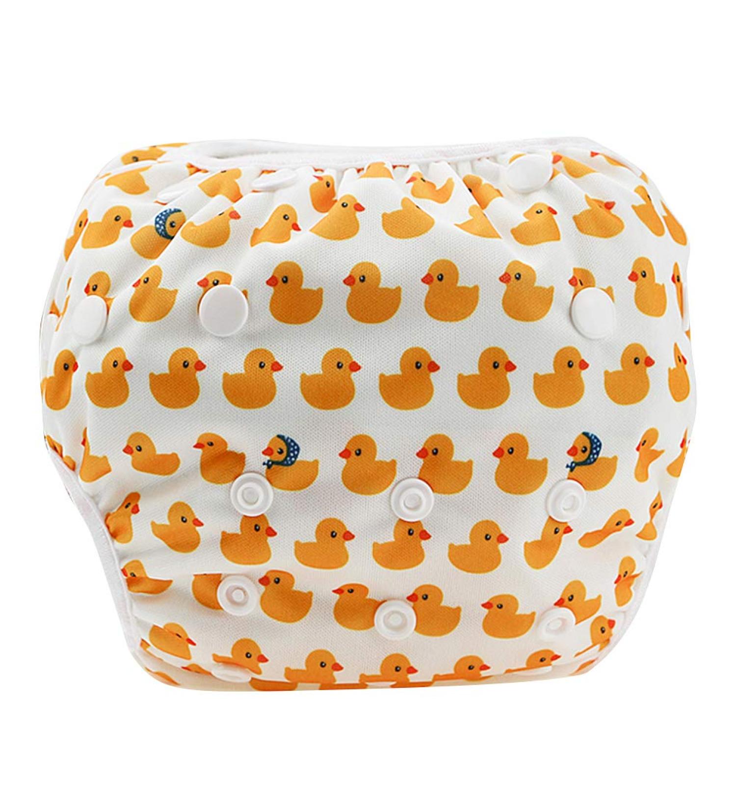 Garosa Snap Adjustable Swim Diaper - Reusable Waterproof Nappy for Boys Girls | Free Size (Duck) - Perfect for Swimming Lessons - Buy Online on GoSupps.com