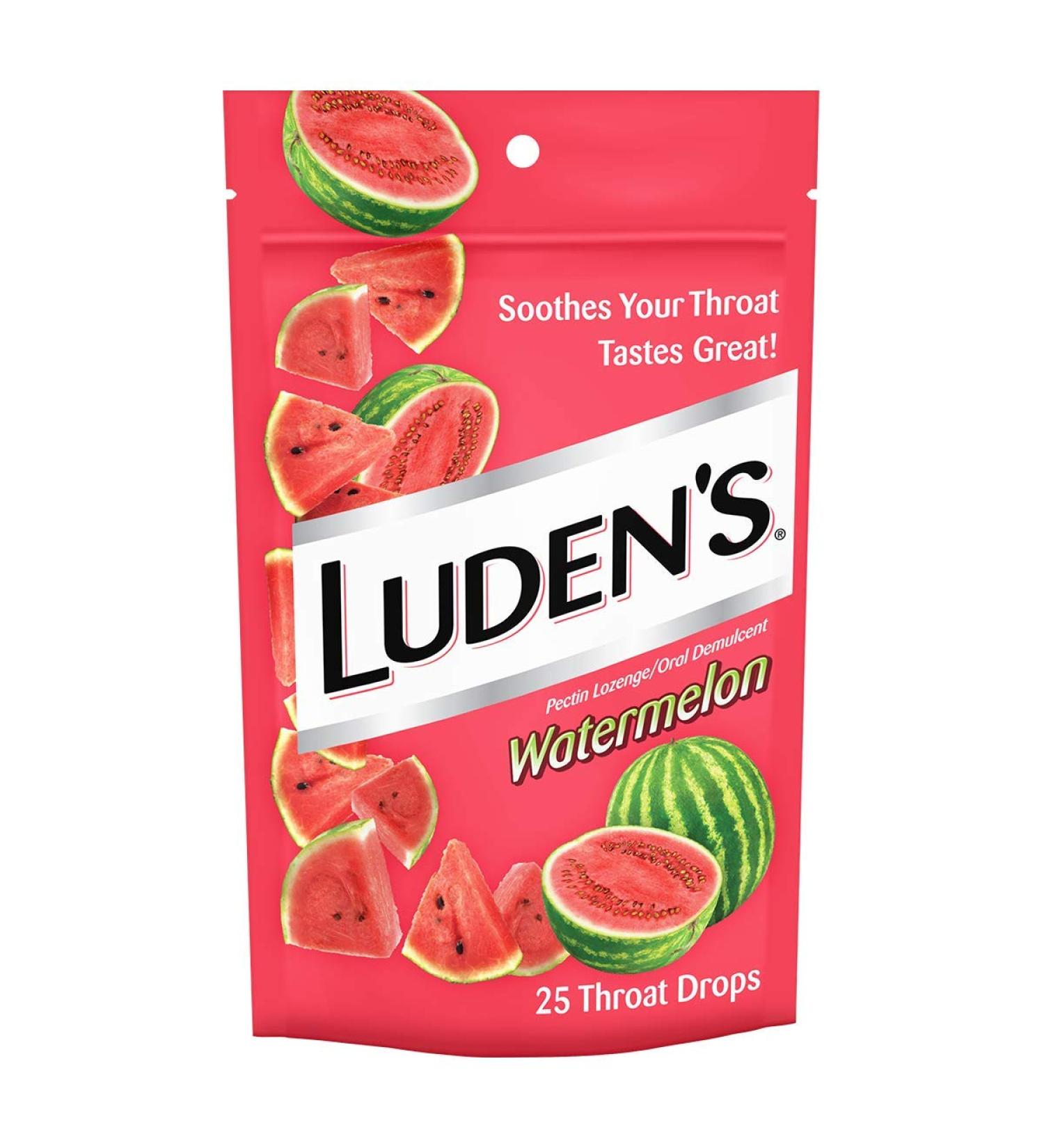 Shop Luden's Pectin Watermelon Throat Drops - 25 Oral Demulcents for Soothing Relief - Buy Online on GoSupps.com