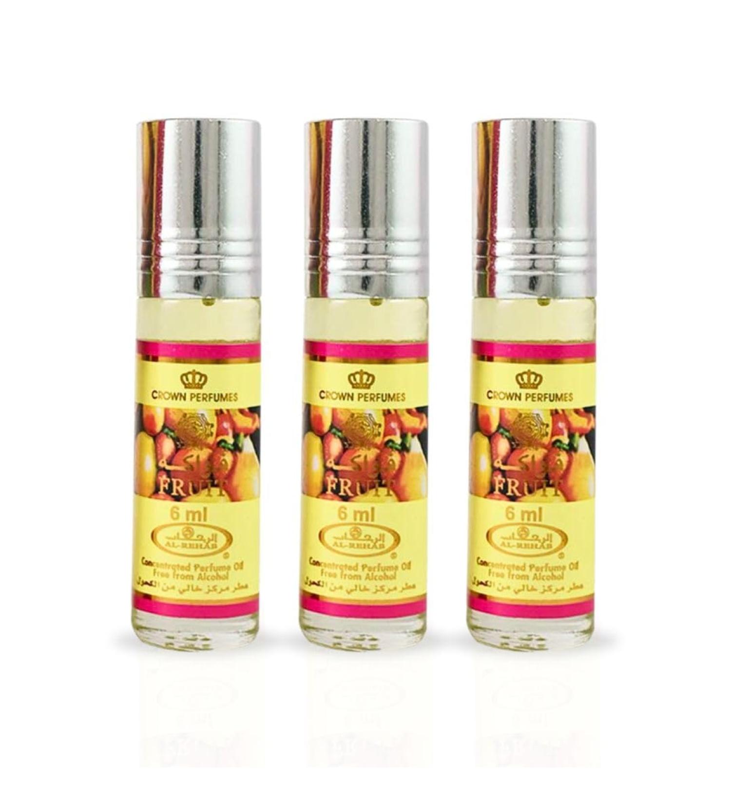 Al-Rehab Fruit - Arabian Perfume Oils For Women 6ML (0.2 OZ) (PACK OF 3) - Long Lasting Concentrated Perfume Oil - Captivating Women's Fragrance With A Creamy Sweet Blend Of Tropical Fruits Fruit Perfume Oil (Pack of 3) - Buy Online on GoSupps.com